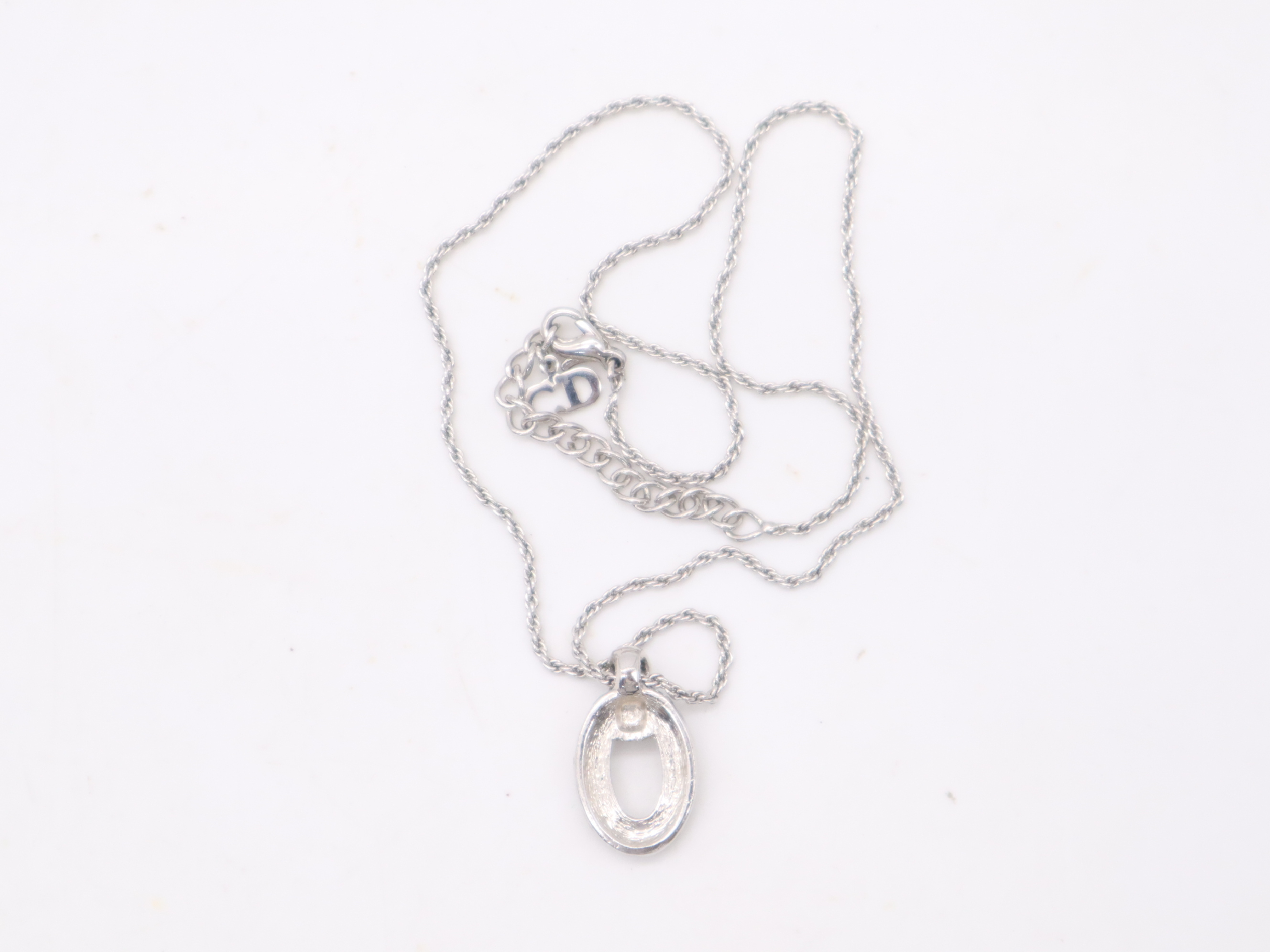 SS Oval Pave Necklace — view 2