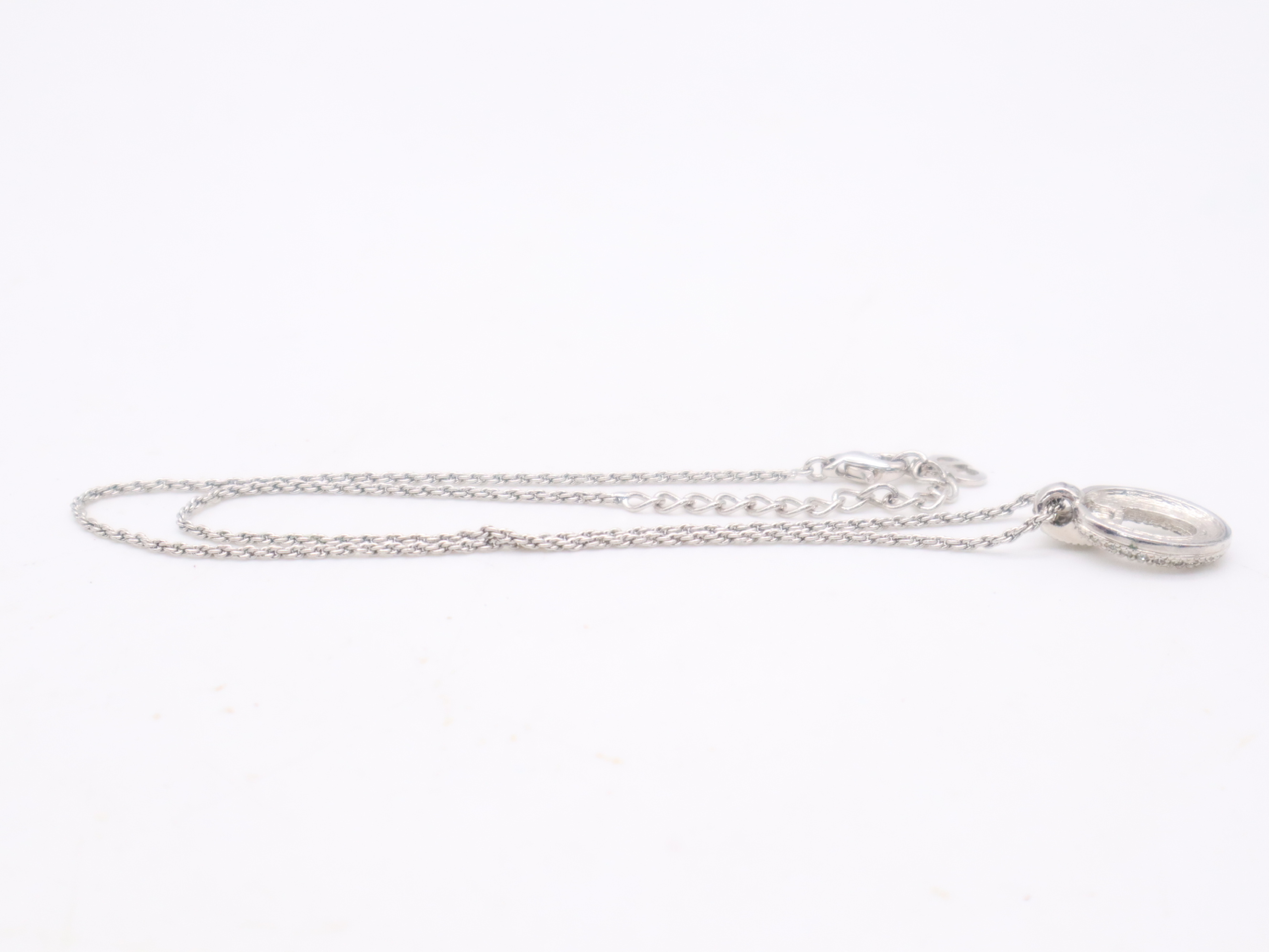 SS Oval Pave Necklace — view 3
