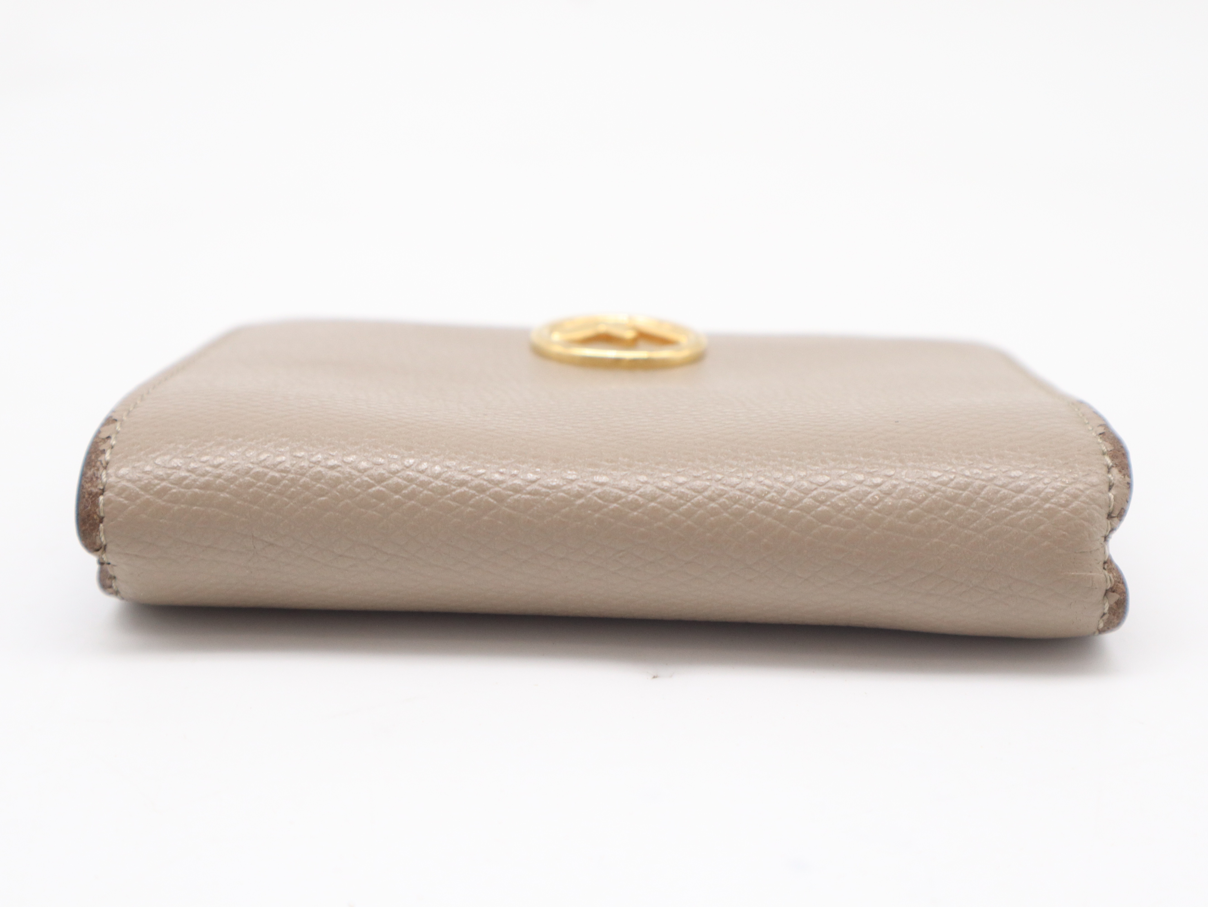 8M0387 Leather F-Is Bi-fold Wallet, Greige — view 3