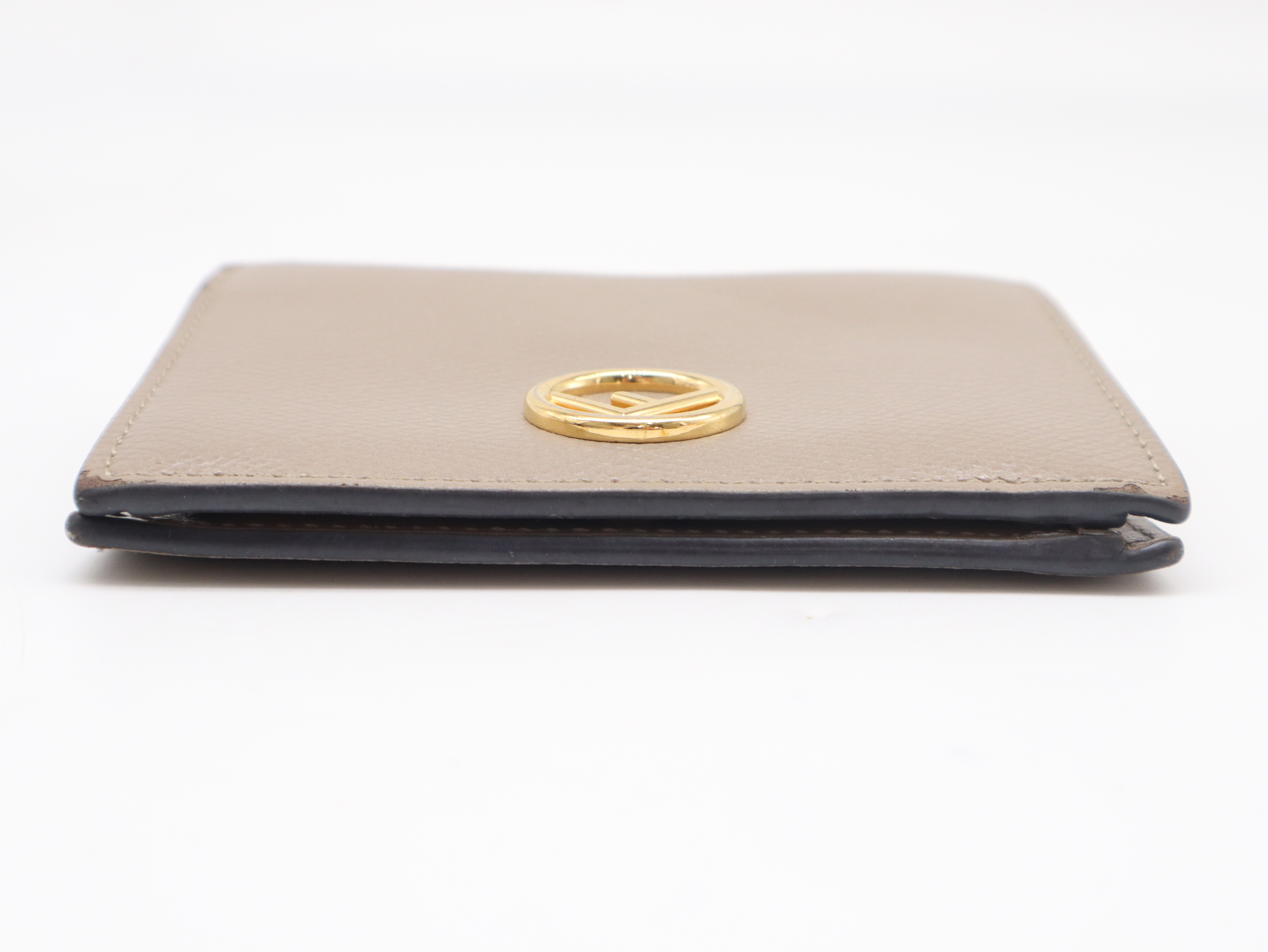 8M0387 Leather F-Is Bi-fold Wallet, Greige — view 4