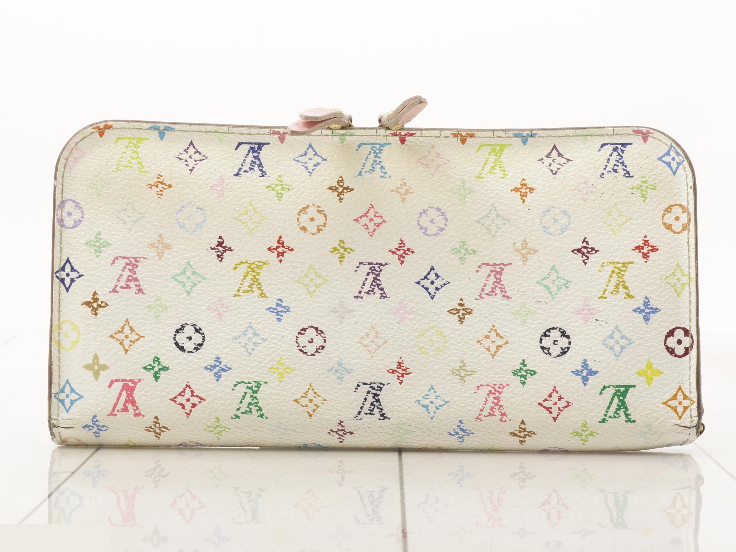 Portefeuille Insolite Blanc Round Zipper Bi-fold Long Wallet — view 2