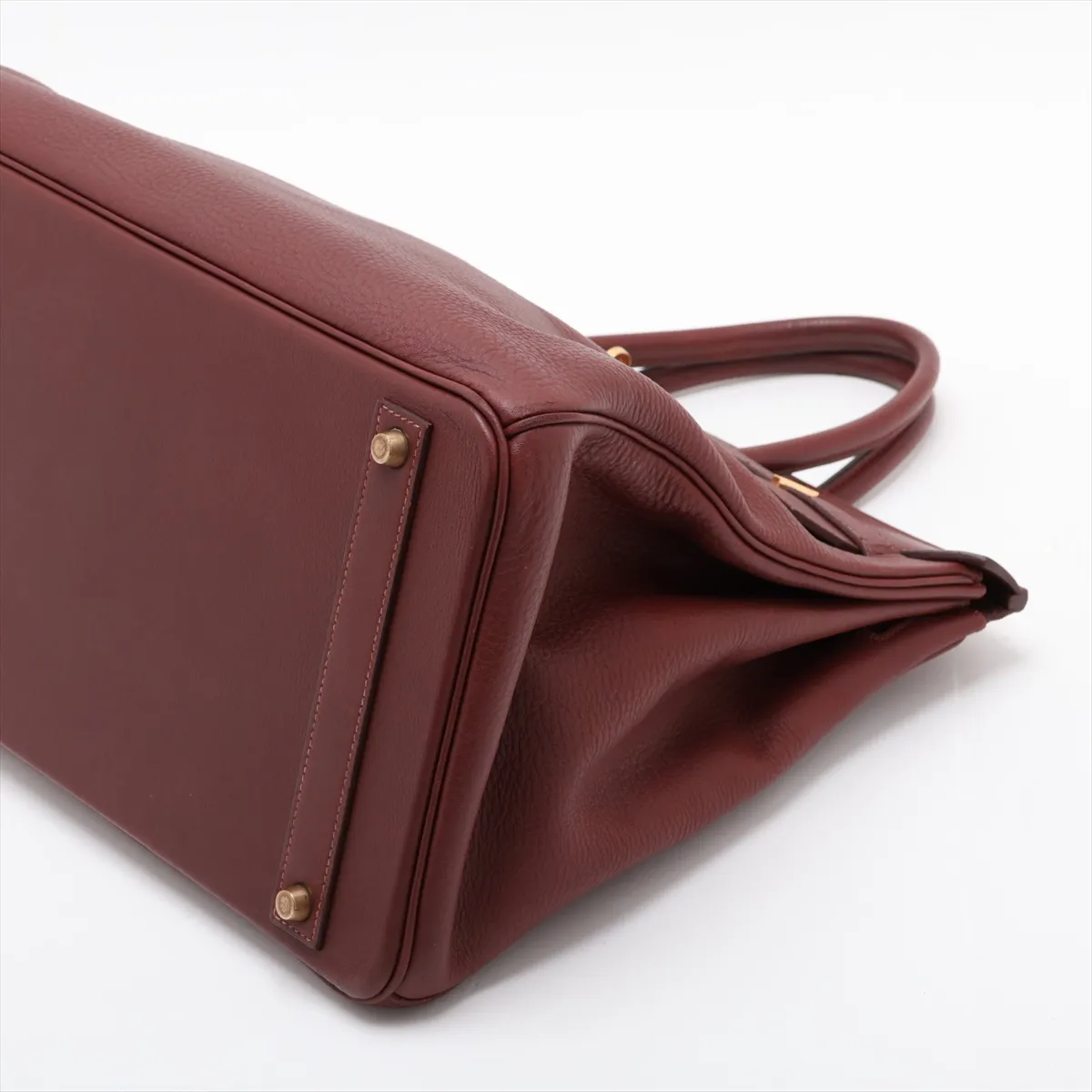 [Individually packaged] Hermes Birkin 40 Letournée, Taurillon Clemence leather, brown, gold hardware, faint engraving. — view 3