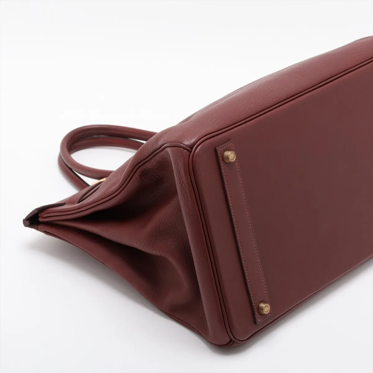 [Individually packaged] Hermes Birkin 40 Letournée, Taurillon Clemence leather, brown, gold hardware, faint engraving. — view 4
