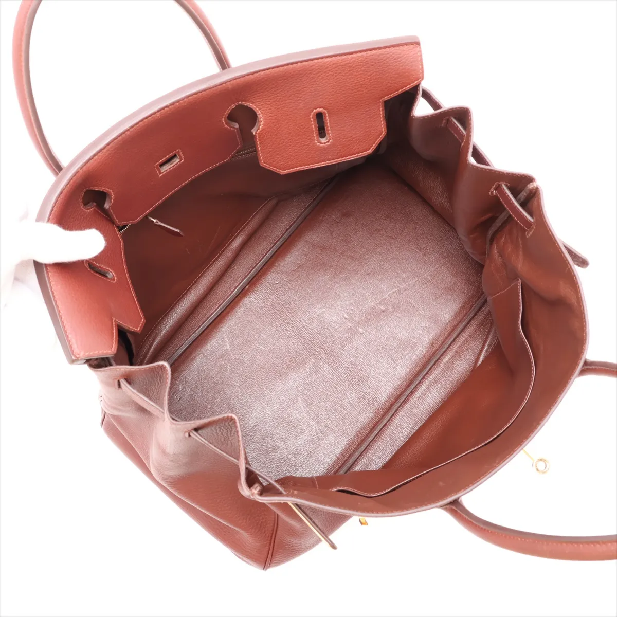 [Individually packaged] Hermes Birkin 40 Letournée, Taurillon Clemence leather, brown, gold hardware, faint engraving. — view 7