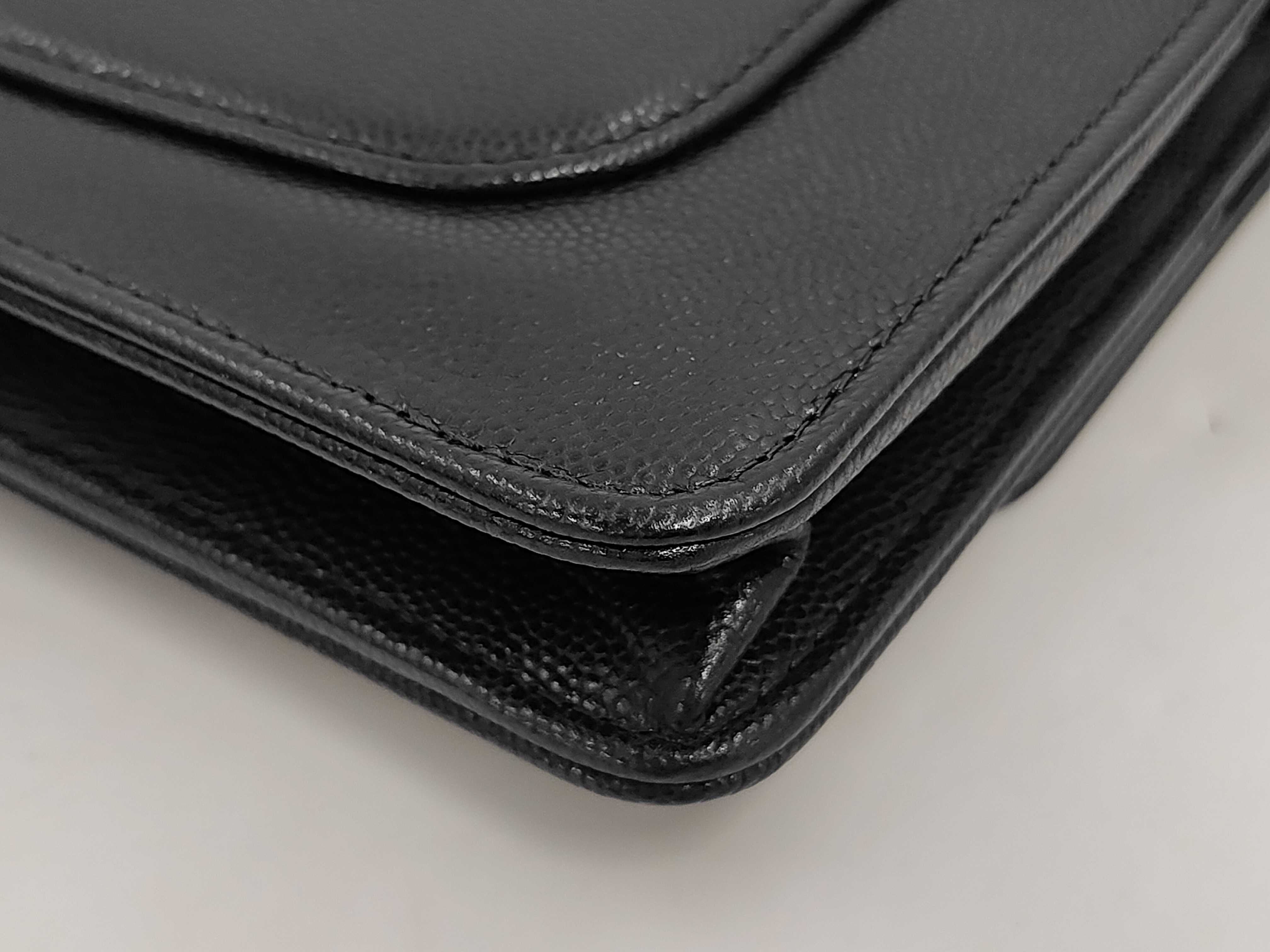 Large Coco Serial Plate Caviar Skin Chain Wallet Black Shoulder Bag — view 3