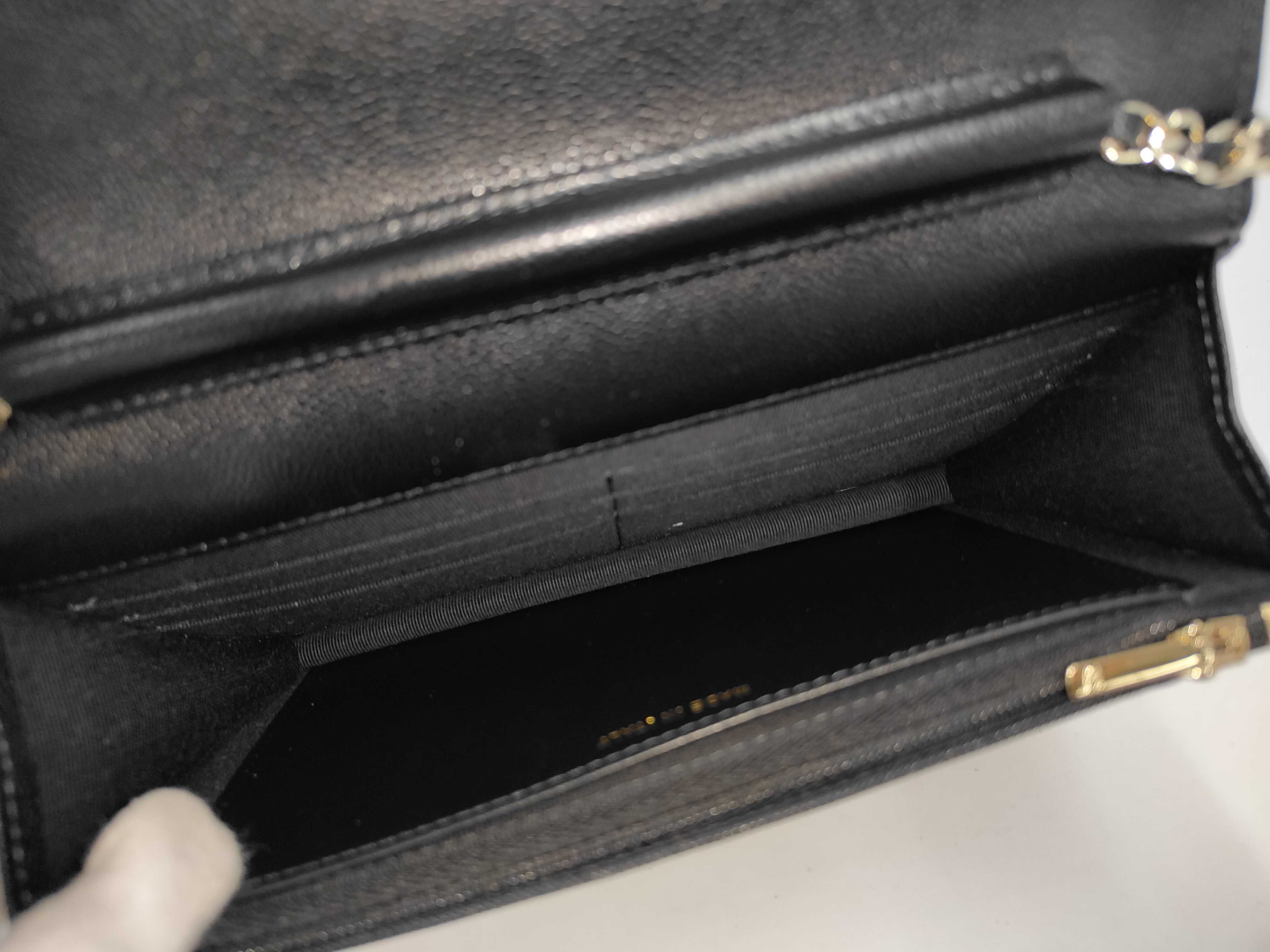 Large Coco Serial Plate Caviar Skin Chain Wallet Black Shoulder Bag — view 10