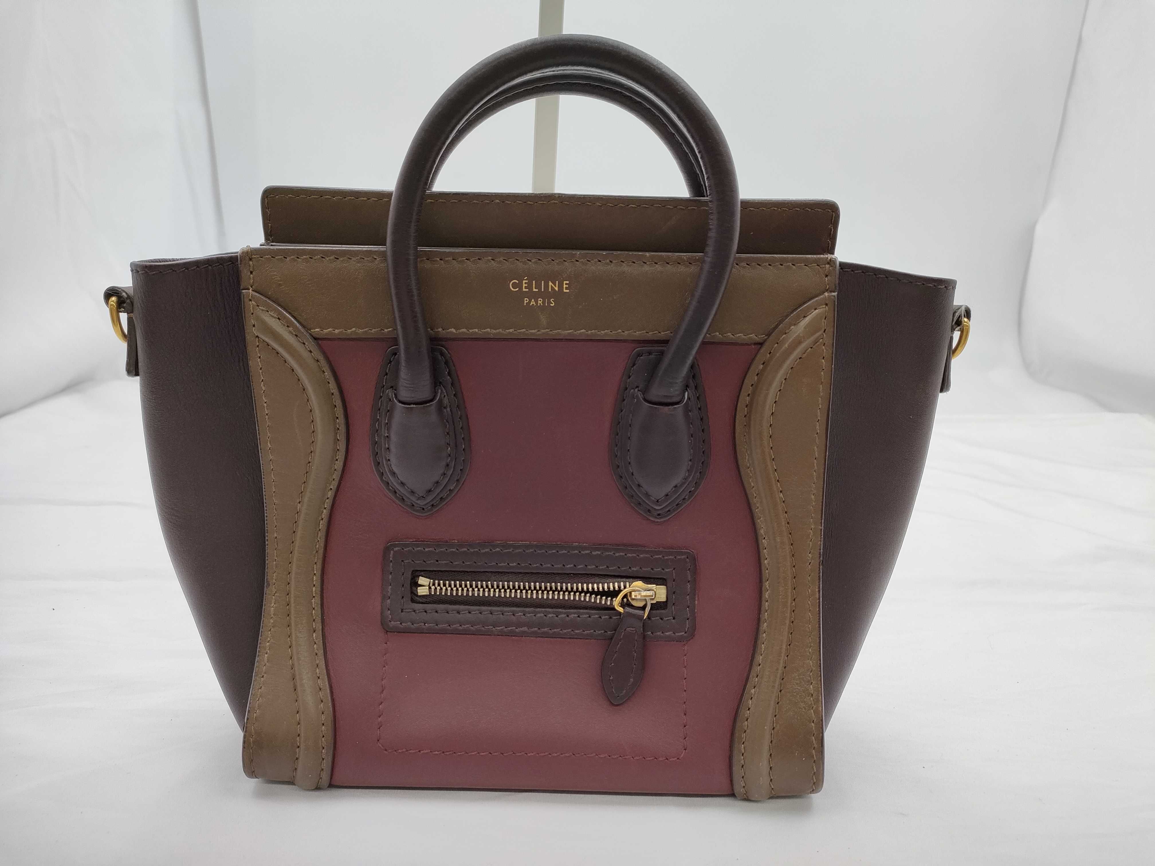Luggage Nano Shopper Black x Wine Red x Brown W-ZP-0172 Handbag