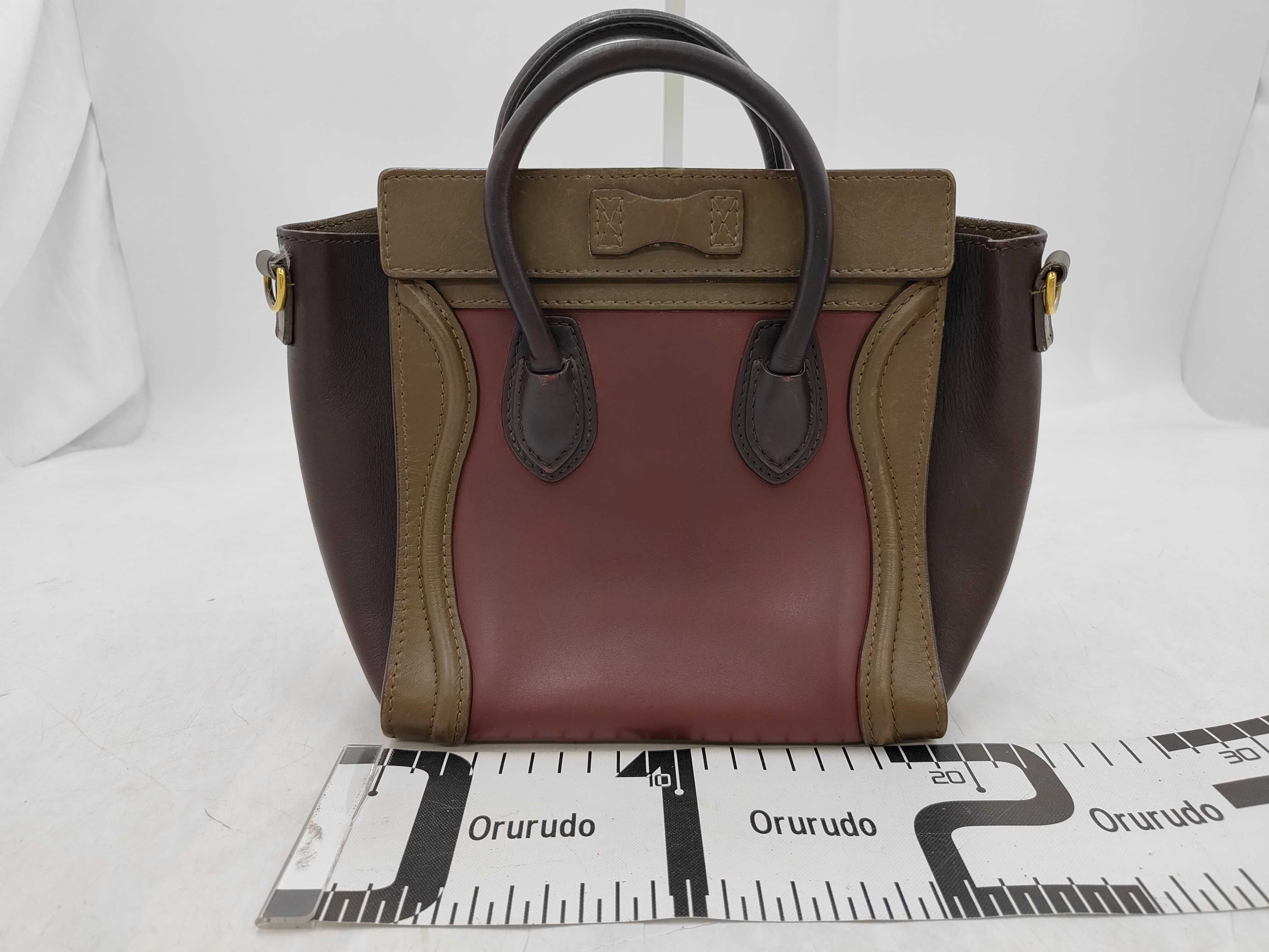 Luggage Nano Shopper Black x Wine Red x Brown W-ZP-0172 Handbag — view 2