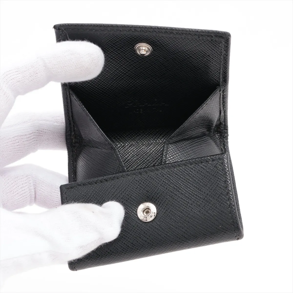 Saffiano 2MM935 Leather Coin Case Black — view 3