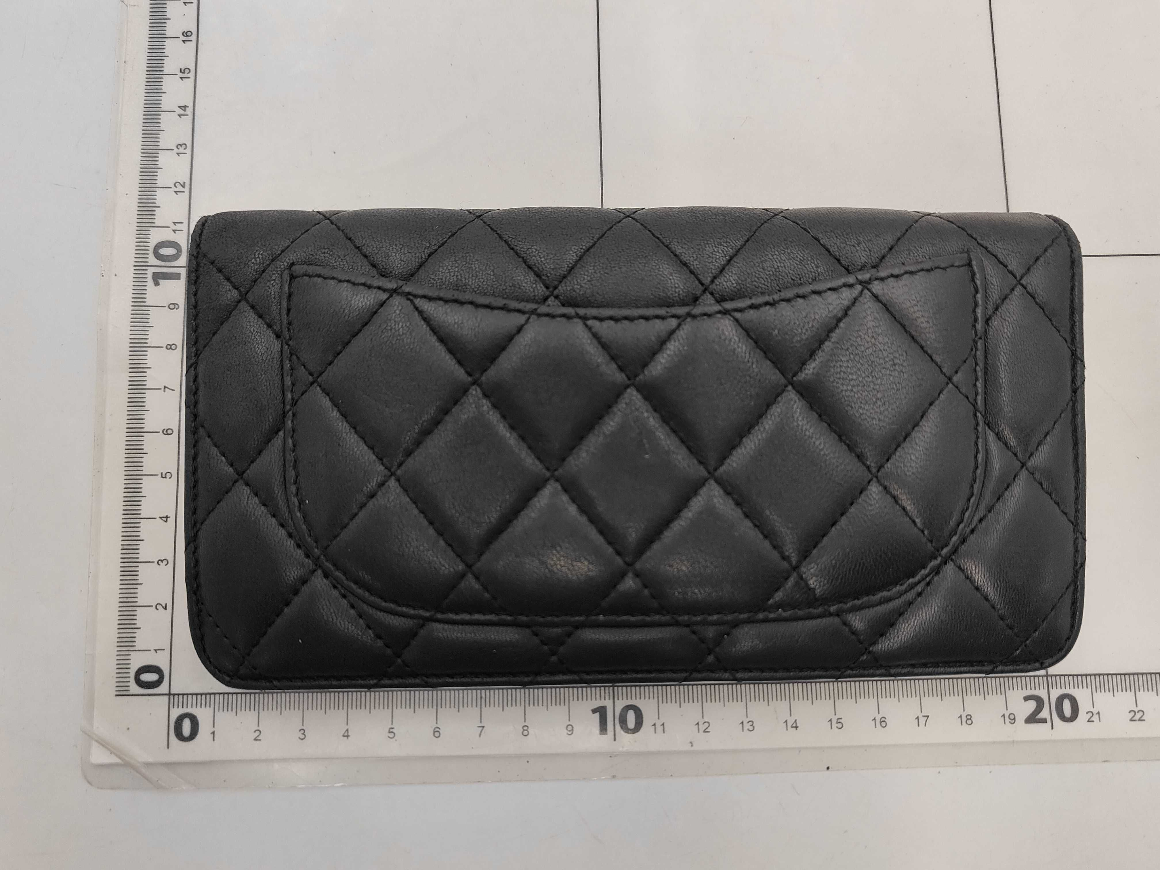 Lambskin Matelassé Coco Mark Long Wallet, Black, with original seal. — view 2