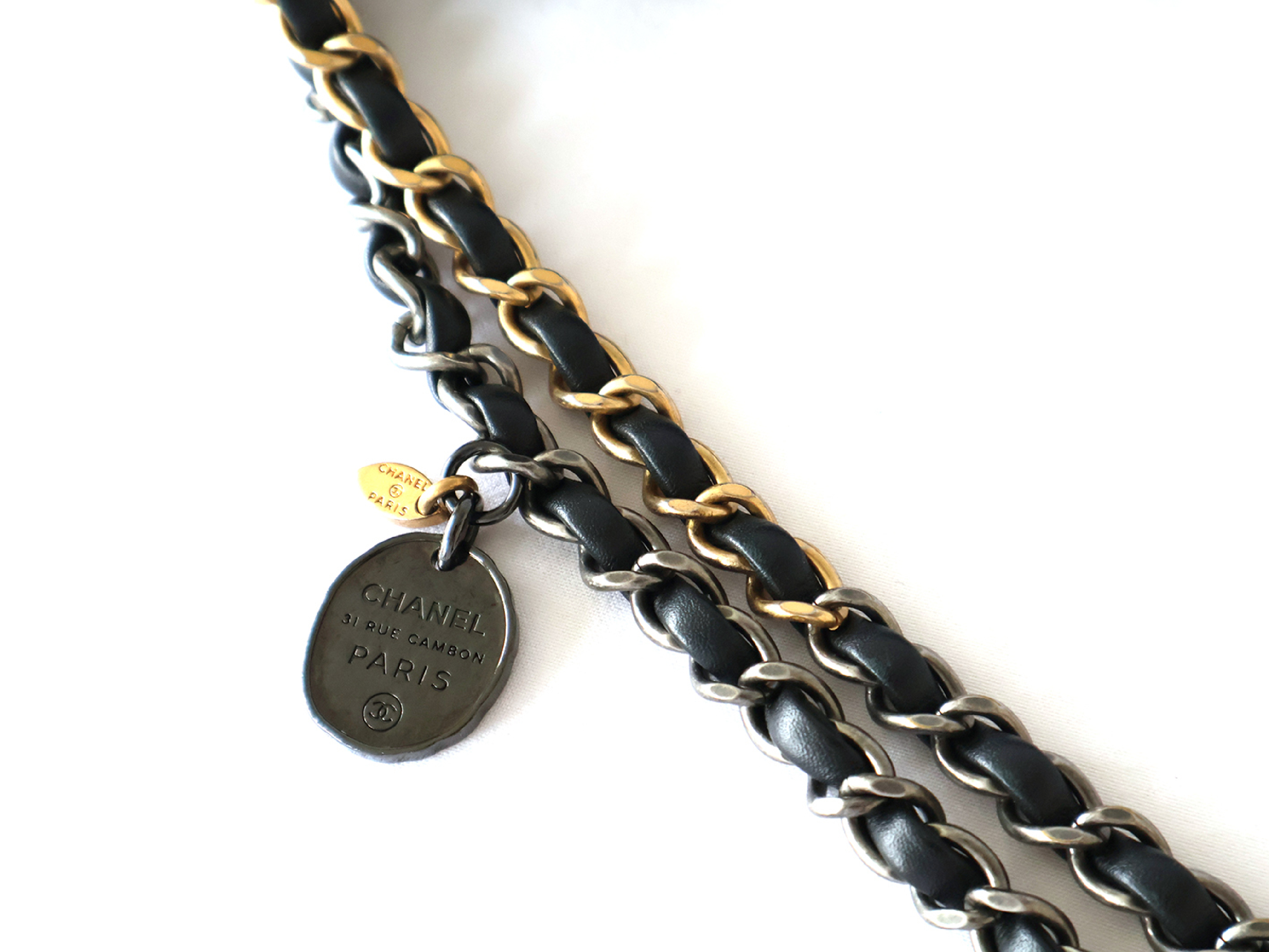 Matelassé Lambskin Chain Shoulder Bag with Plate, Black — view 11