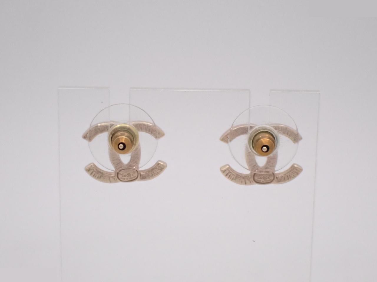 Coco Mark Pink Gold Earrings A22C (with box) — view 2
