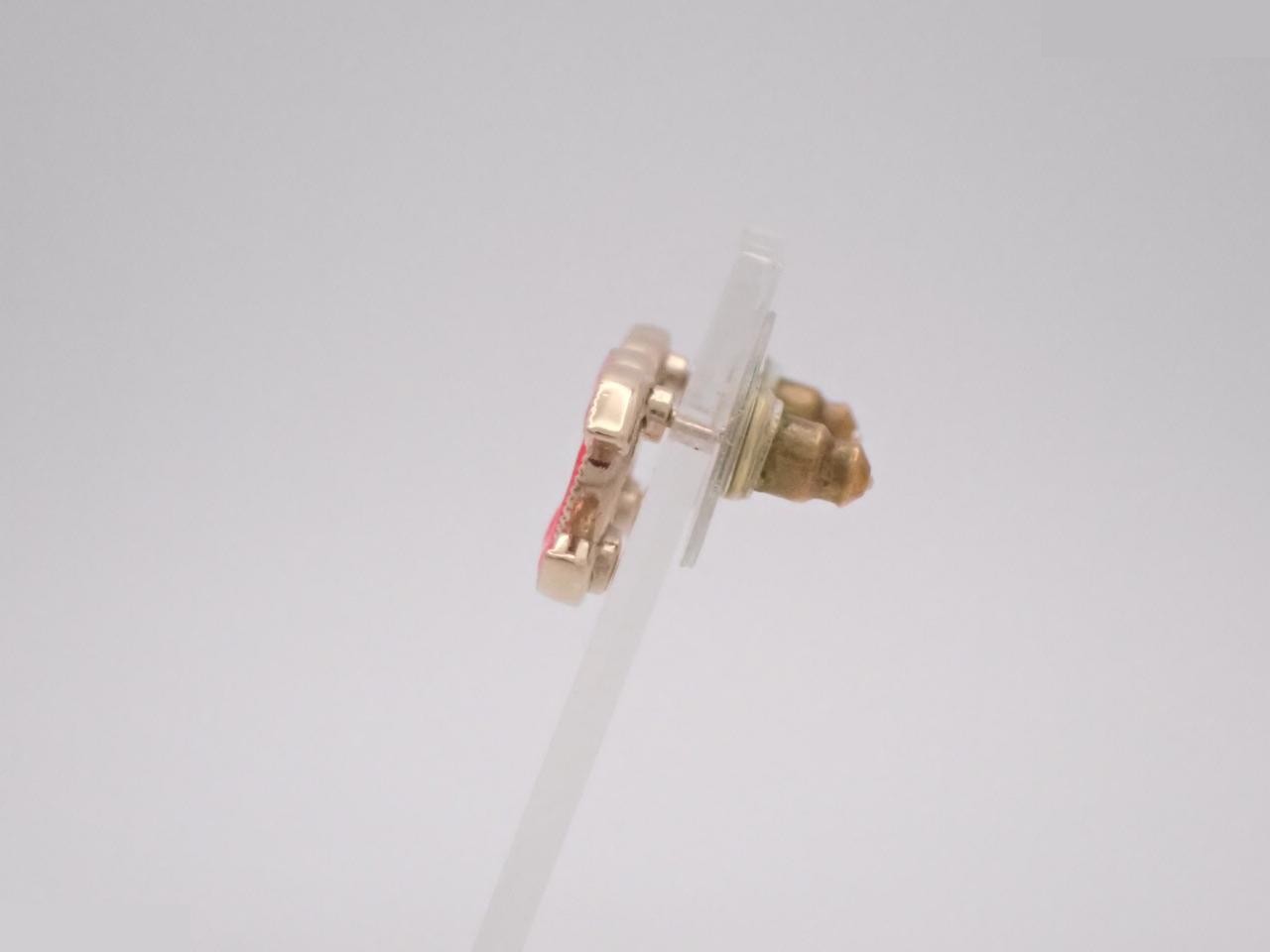 Coco Mark Pink Gold Earrings A22C (with box) — view 3