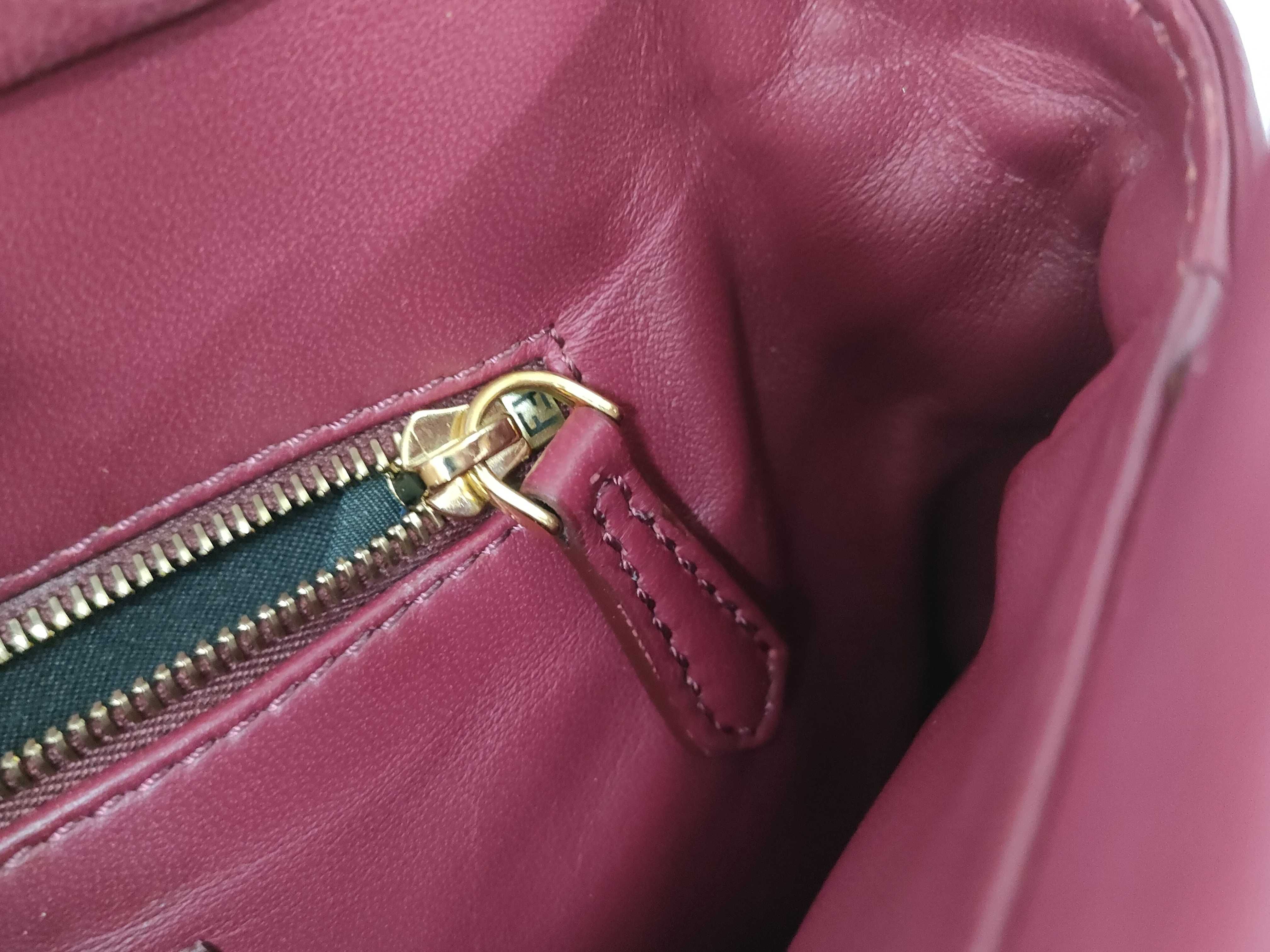 Peekaboo Leather Shoulder Bag/Handbag (Wine Red) — view 12
