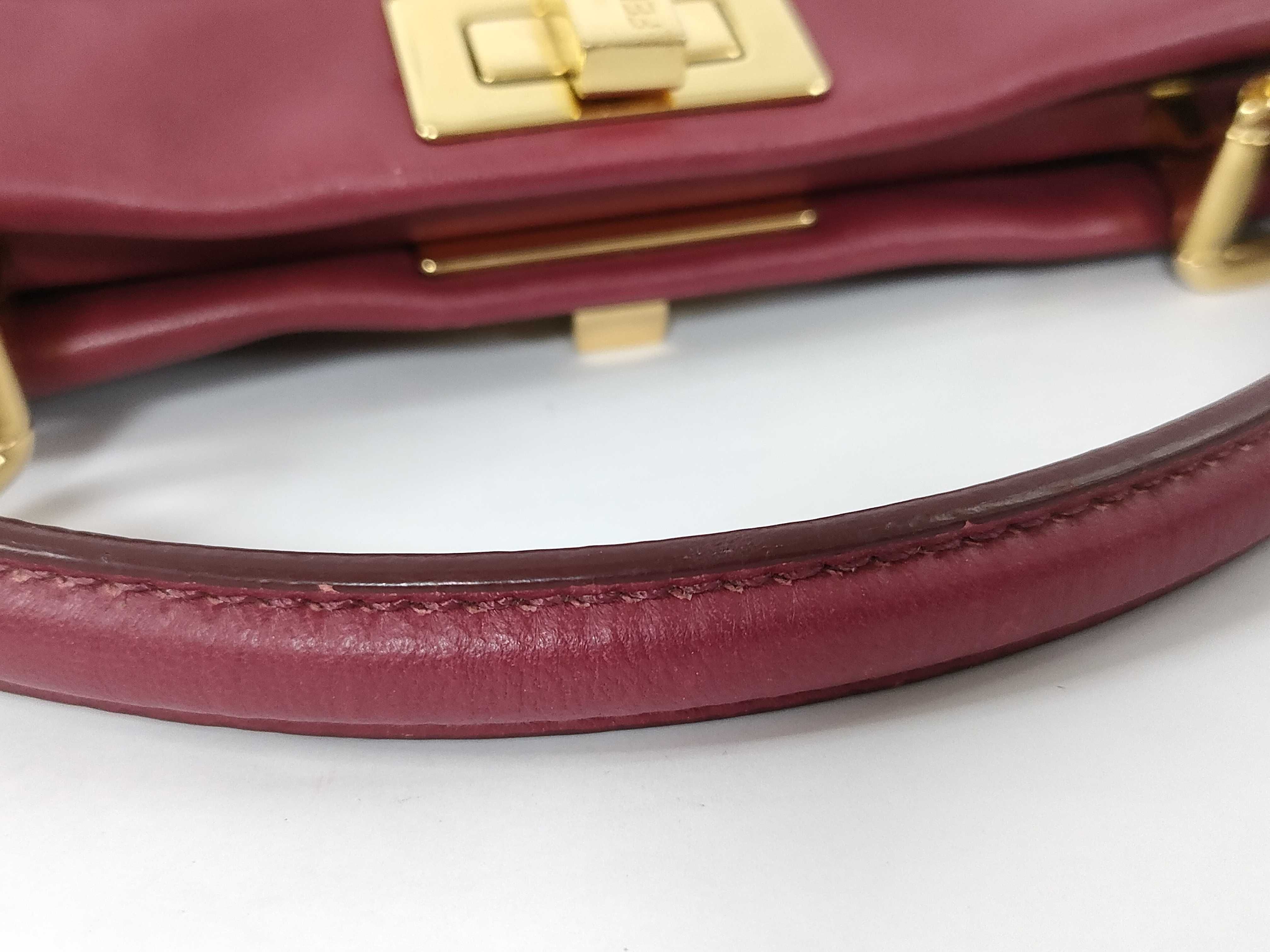 Peekaboo Leather Shoulder Bag/Handbag (Wine Red) — view 4