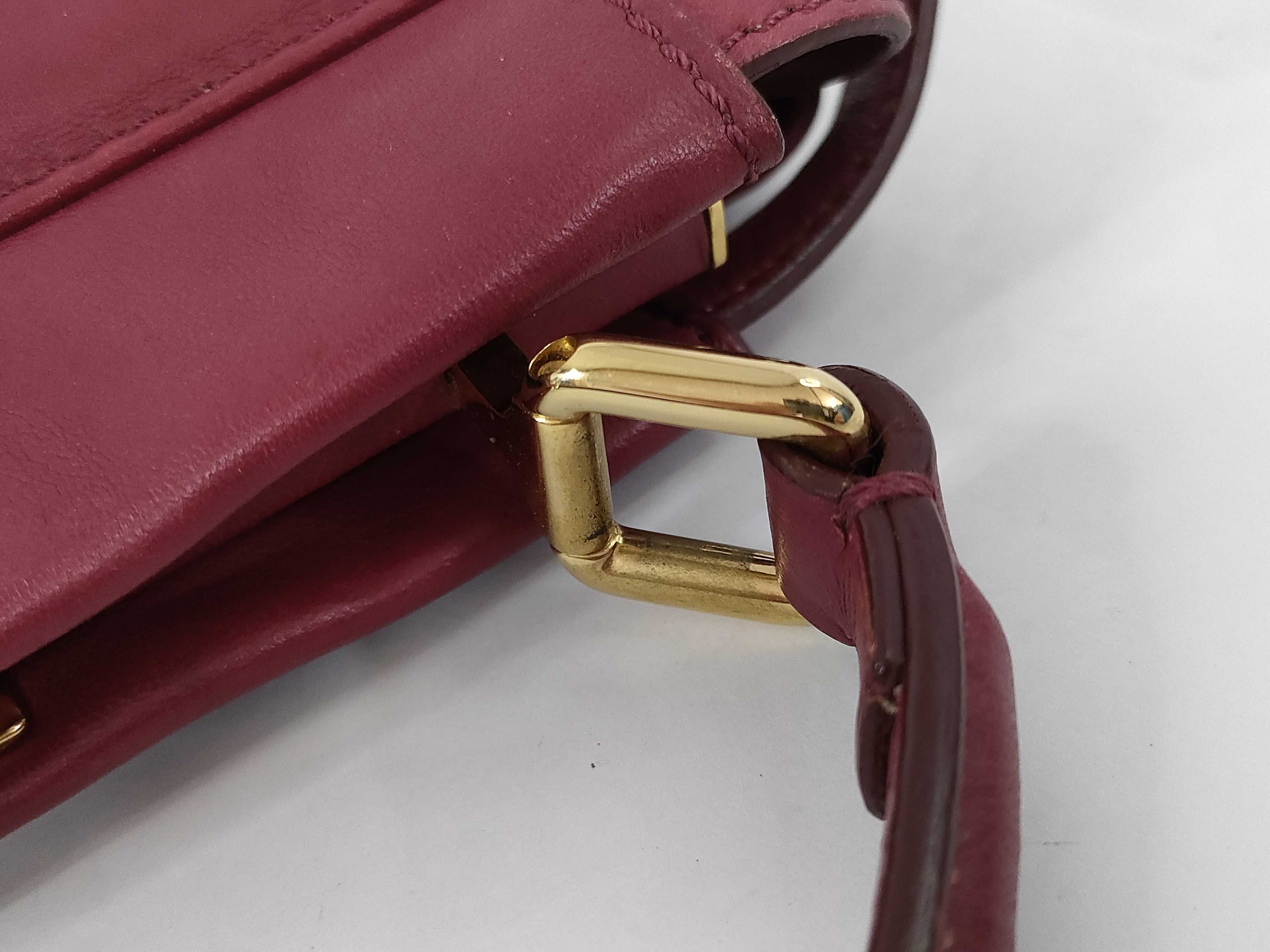 Peekaboo Leather Shoulder Bag/Handbag (Wine Red) — view 5