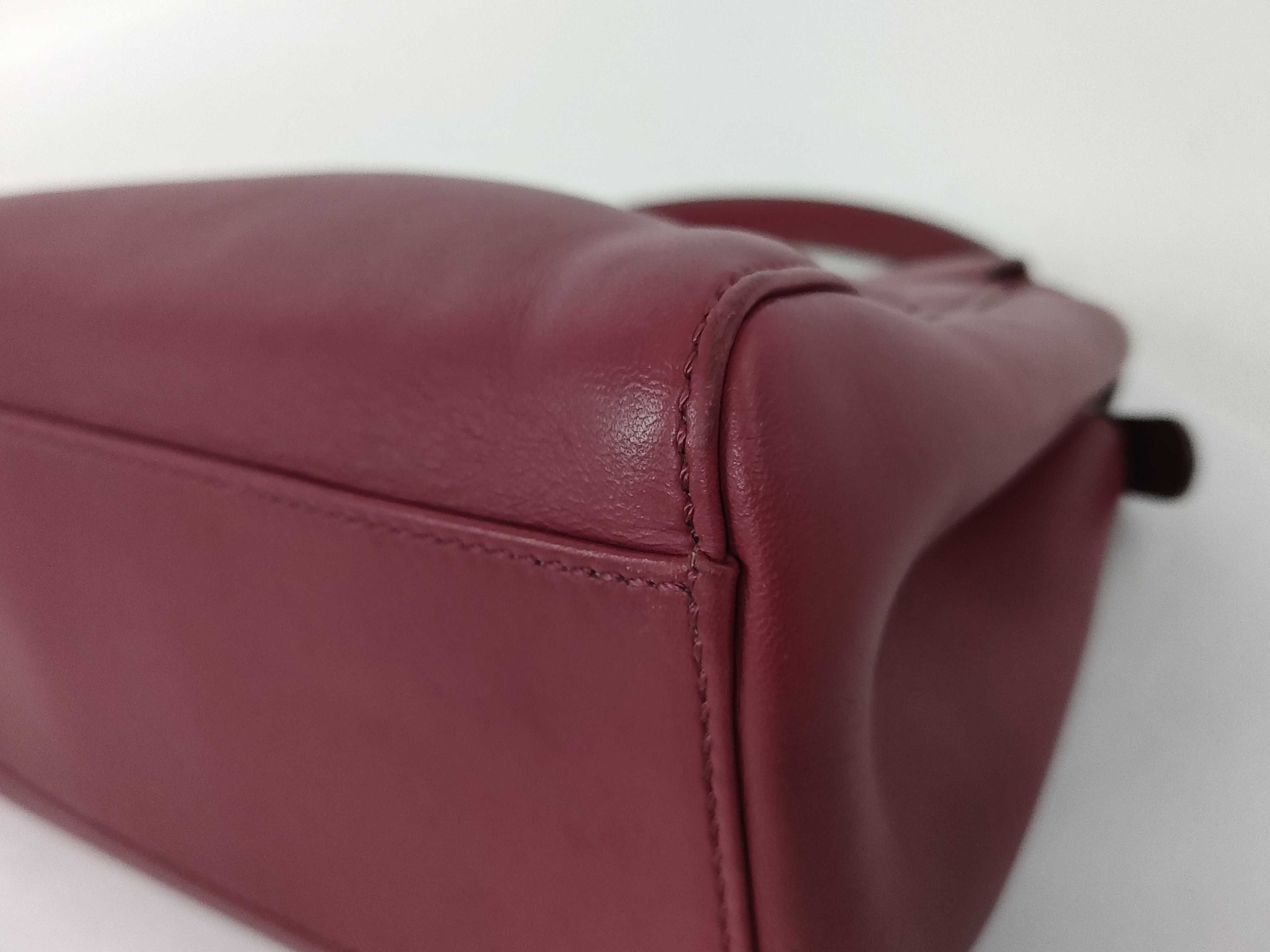 Peekaboo Leather Shoulder Bag/Handbag (Wine Red) — view 6