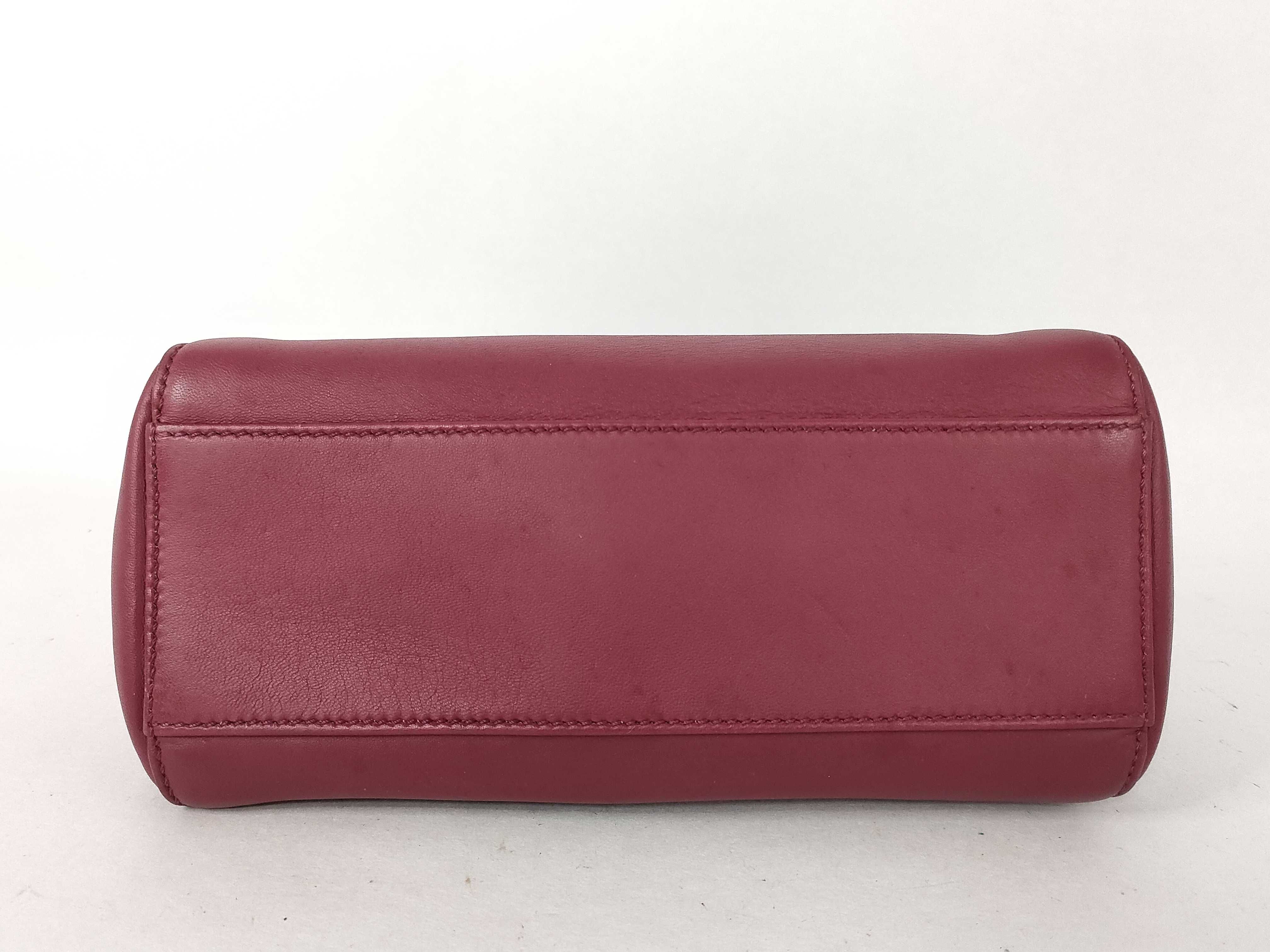 Peekaboo Leather Shoulder Bag/Handbag (Wine Red) — view 7