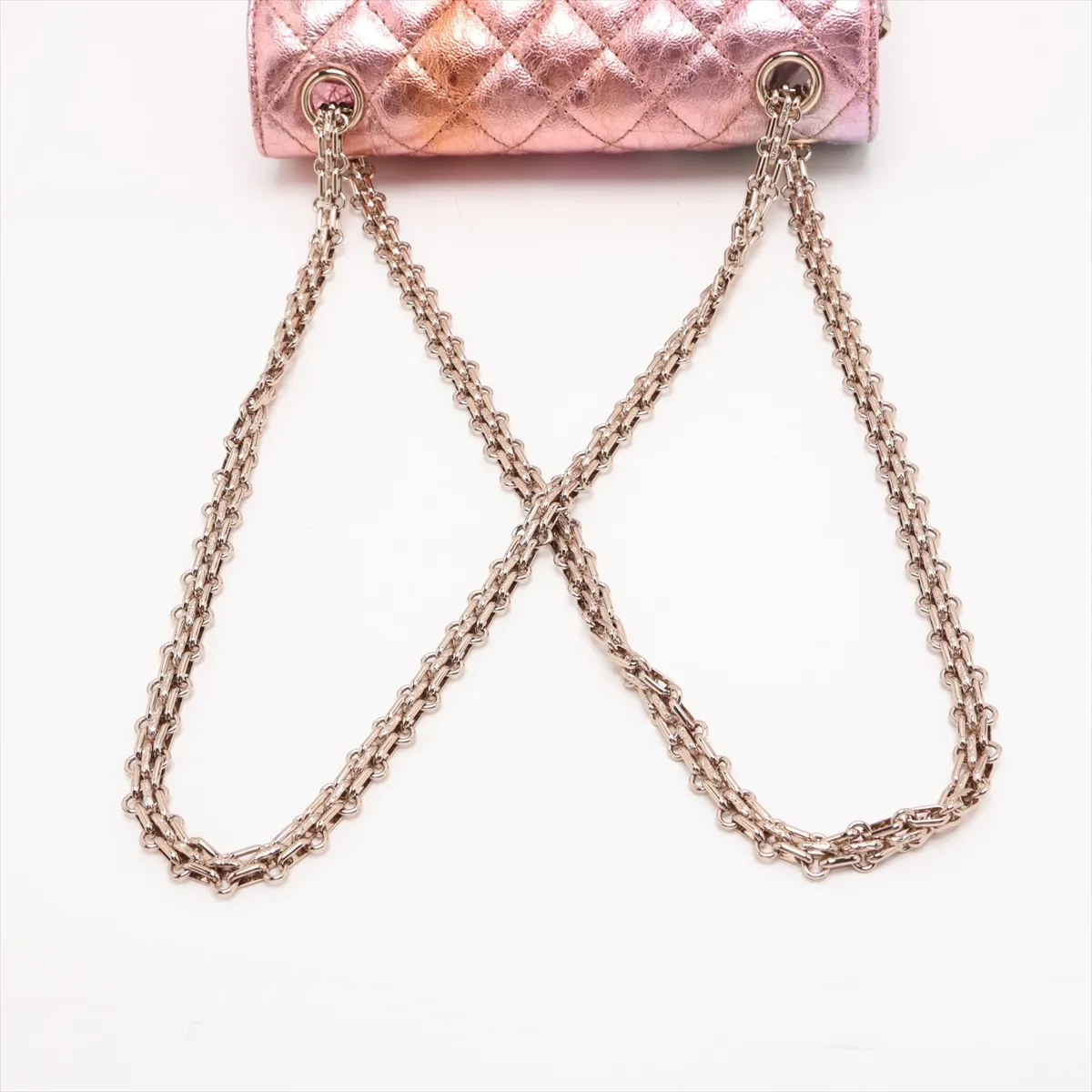 Matelassé 2.55 Mini Vintage Calf Single Flap Double Chain Bag Aurora Gold Hardware 30225513 (Serial Number in the 30s) AS0874 — view 5