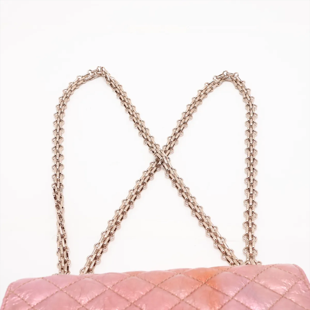 Matelassé 2.55 Mini Vintage Calf Single Flap Double Chain Bag Aurora Gold Hardware 30225513 (Serial Number in the 30s) AS0874 — view 6