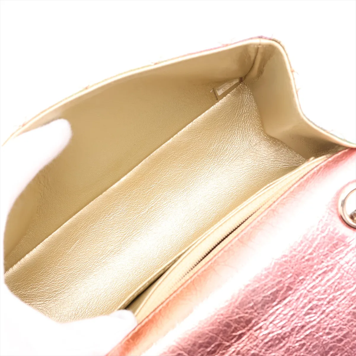 Matelassé 2.55 Mini Vintage Calf Single Flap Double Chain Bag Aurora Gold Hardware 30225513 (Serial Number in the 30s) AS0874 — view 7