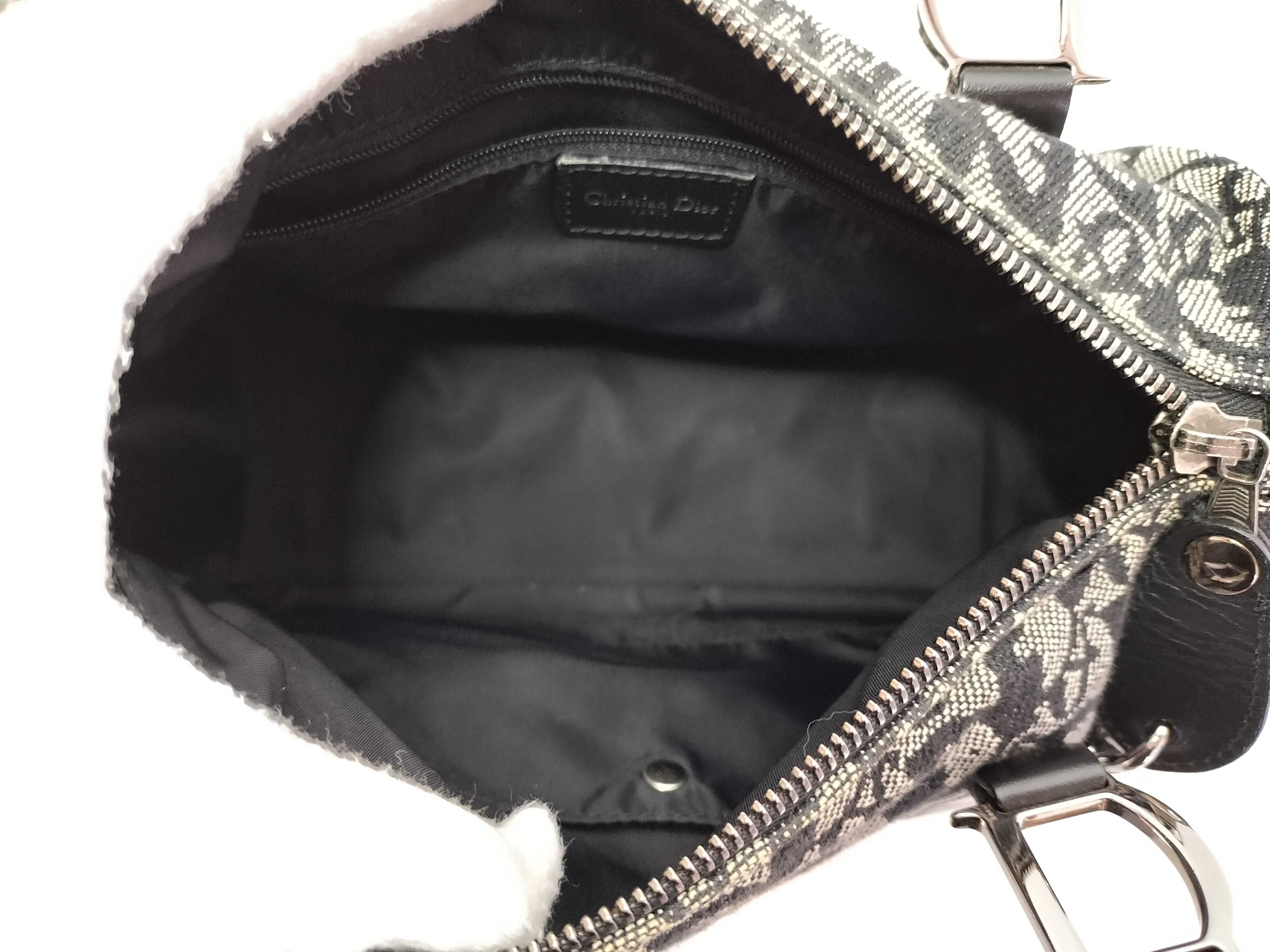 Trotter Christian Dior Trotter Canvas x Leather Handbag Navy Handbag — view 12