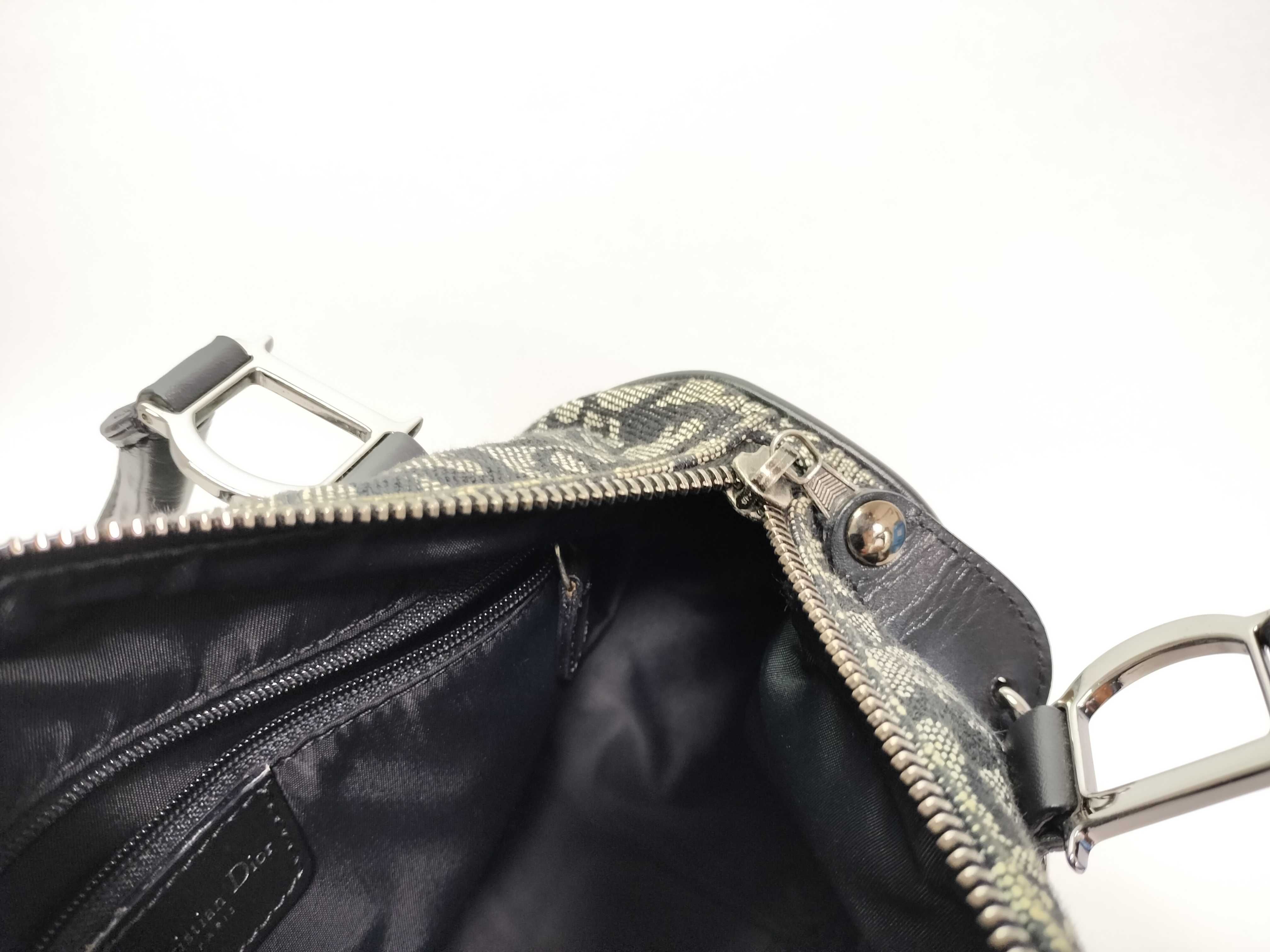 Trotter Christian Dior Trotter Canvas x Leather Handbag Navy Handbag — view 13