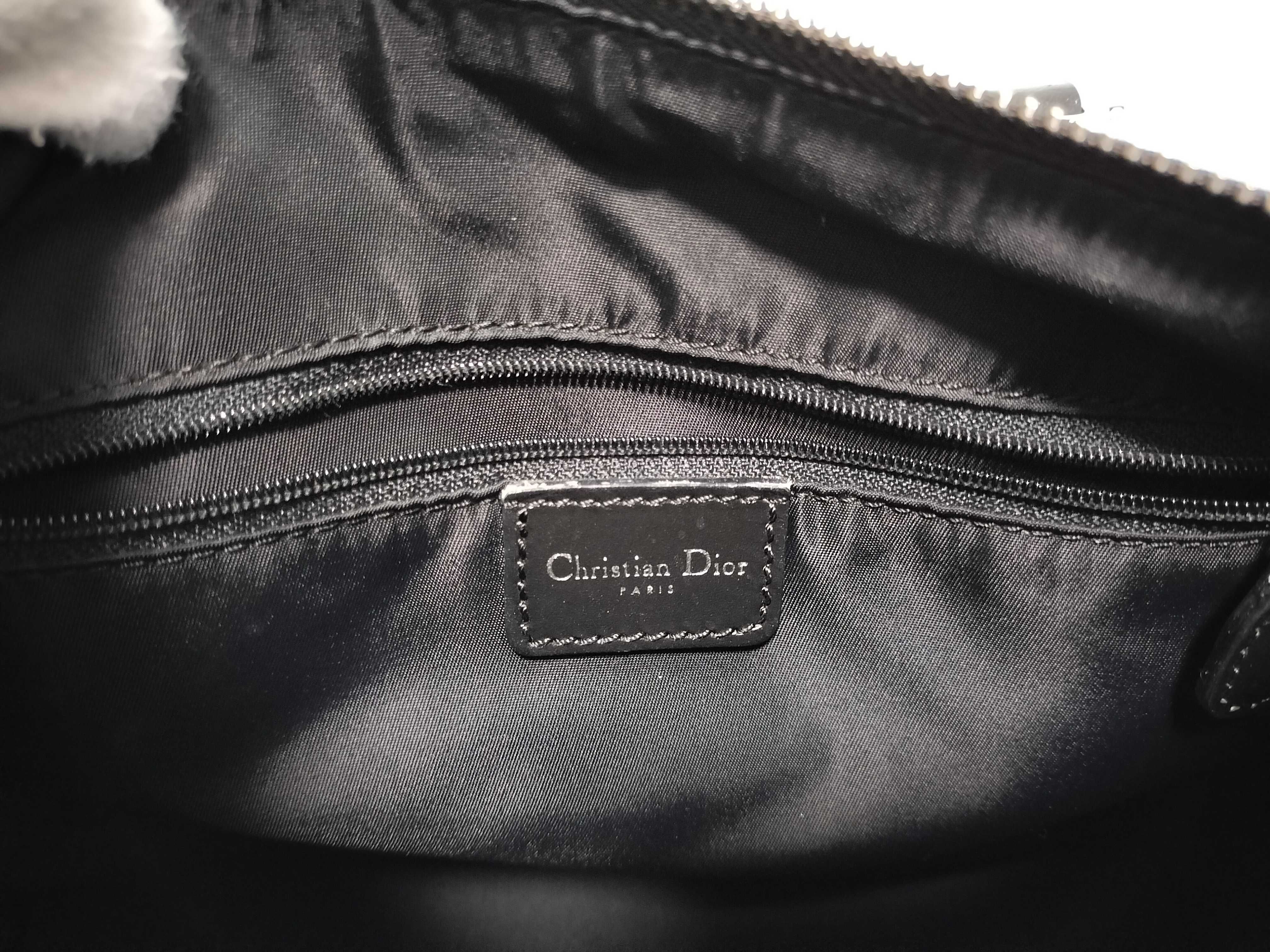 Trotter Christian Dior Trotter Canvas x Leather Handbag Navy Handbag — view 14