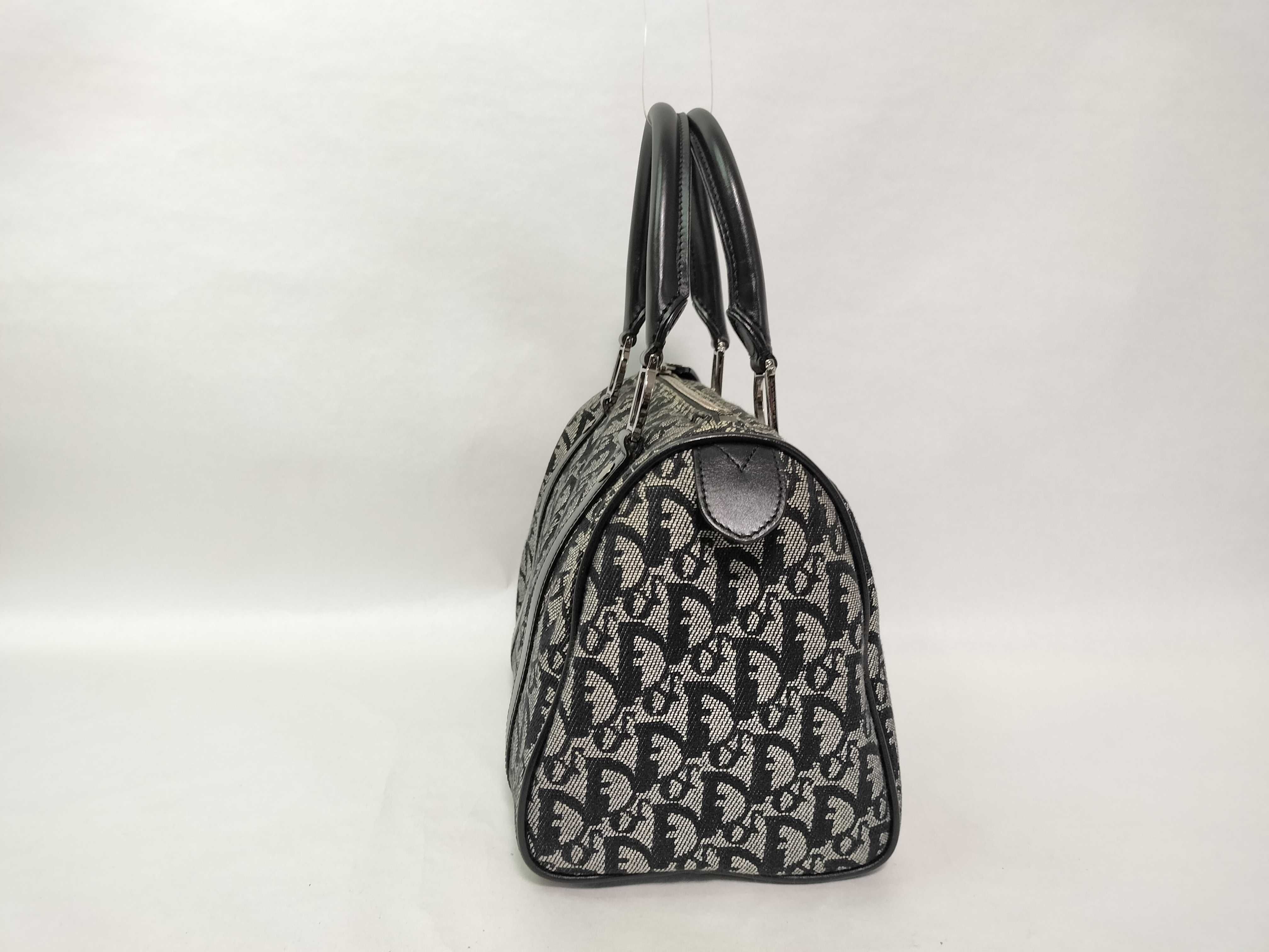 Trotter Christian Dior Trotter Canvas x Leather Handbag Navy Handbag — view 4