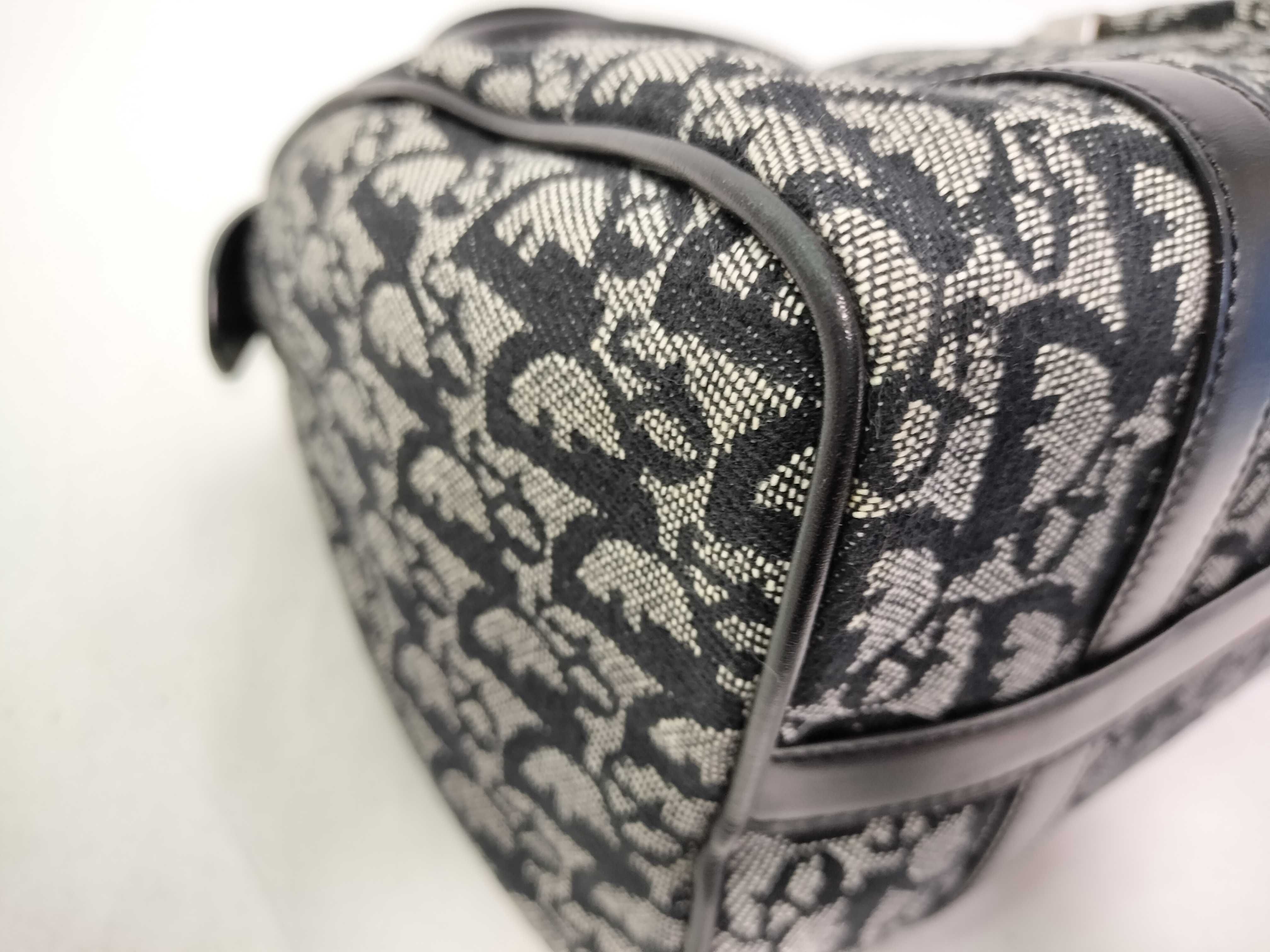 Trotter Christian Dior Trotter Canvas x Leather Handbag Navy Handbag — view 9