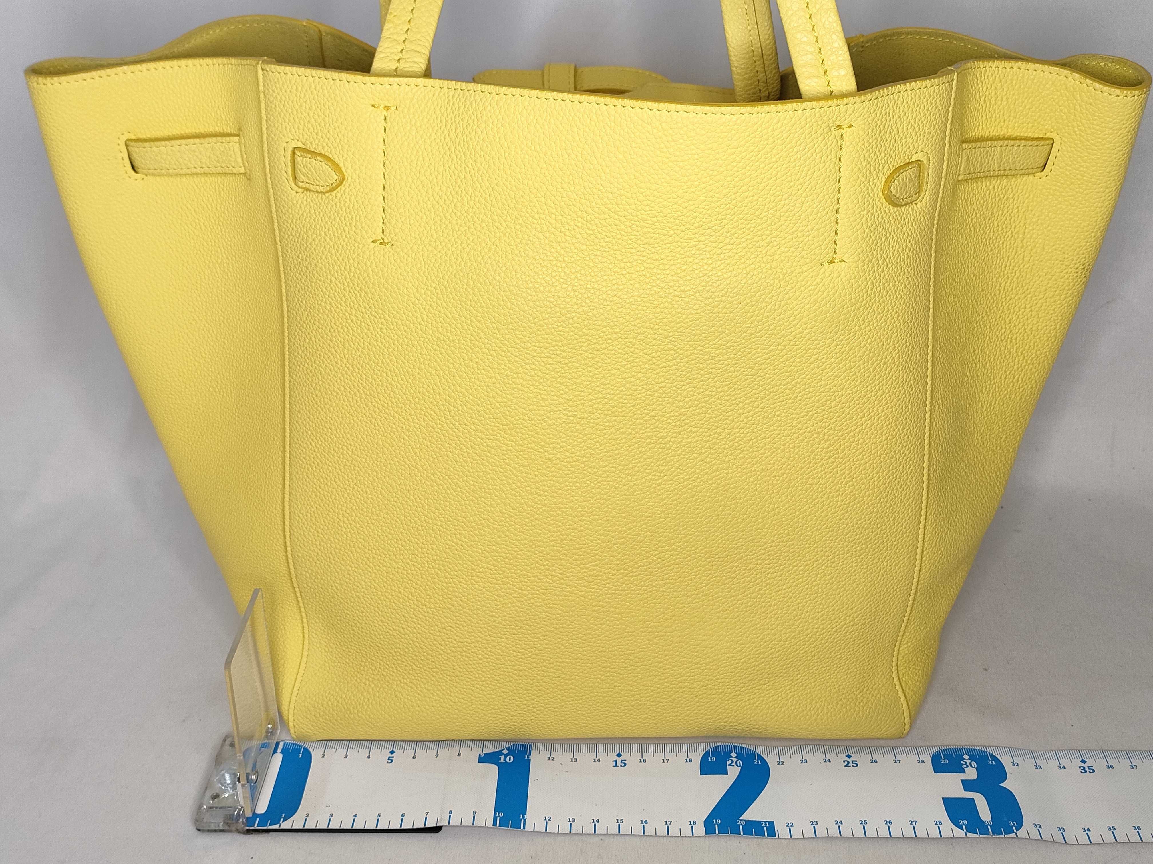 Cabas Phantom Small Leather Tote Bag, Yellow Tote Bag — view 2