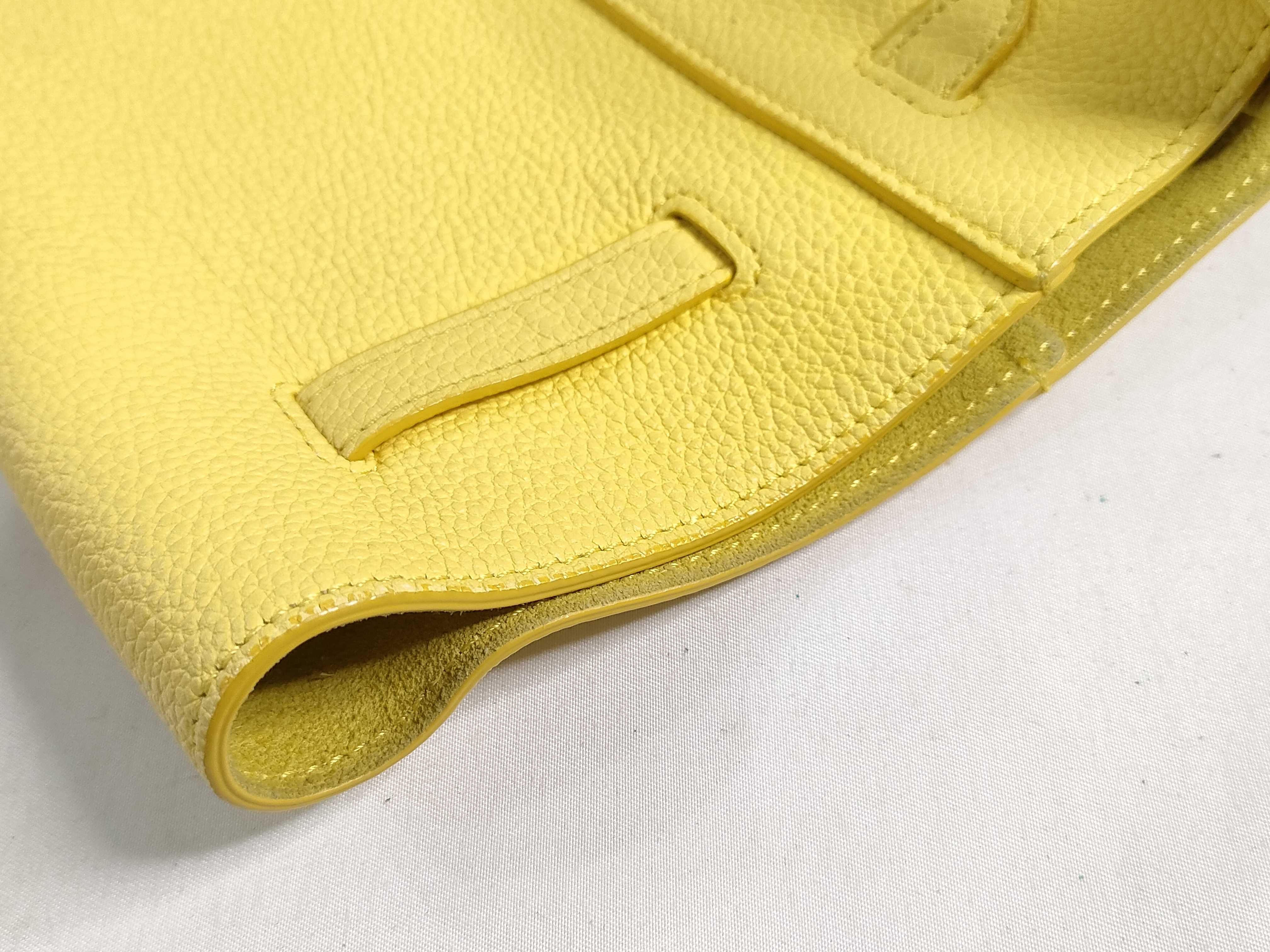 Cabas Phantom Small Leather Tote Bag, Yellow Tote Bag — view 12