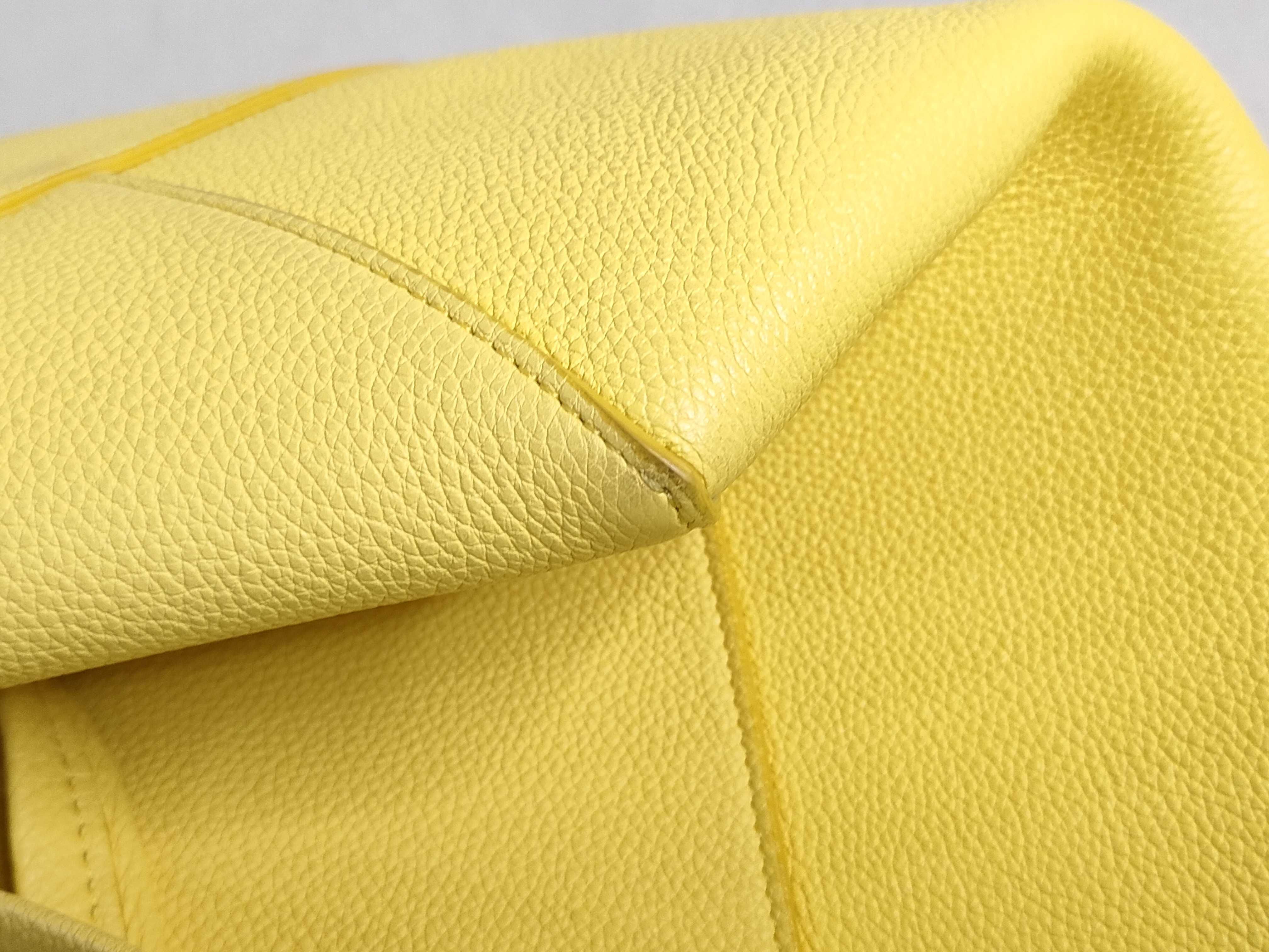 Cabas Phantom Small Leather Tote Bag, Yellow Tote Bag — view 13