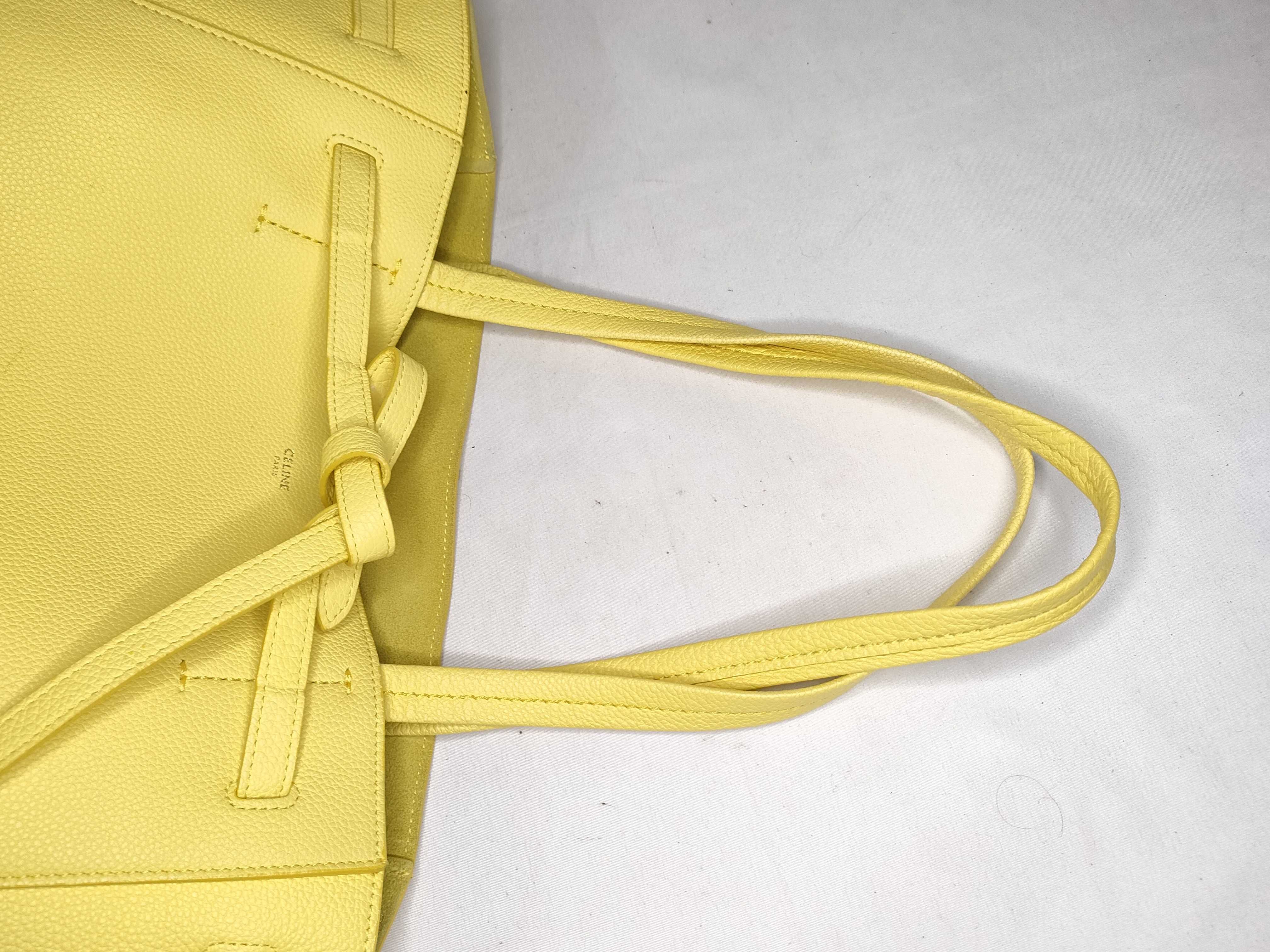 Cabas Phantom Small Leather Tote Bag, Yellow Tote Bag — view 3