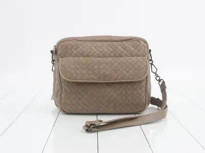 Intrecciato Leather Shoulder Bag