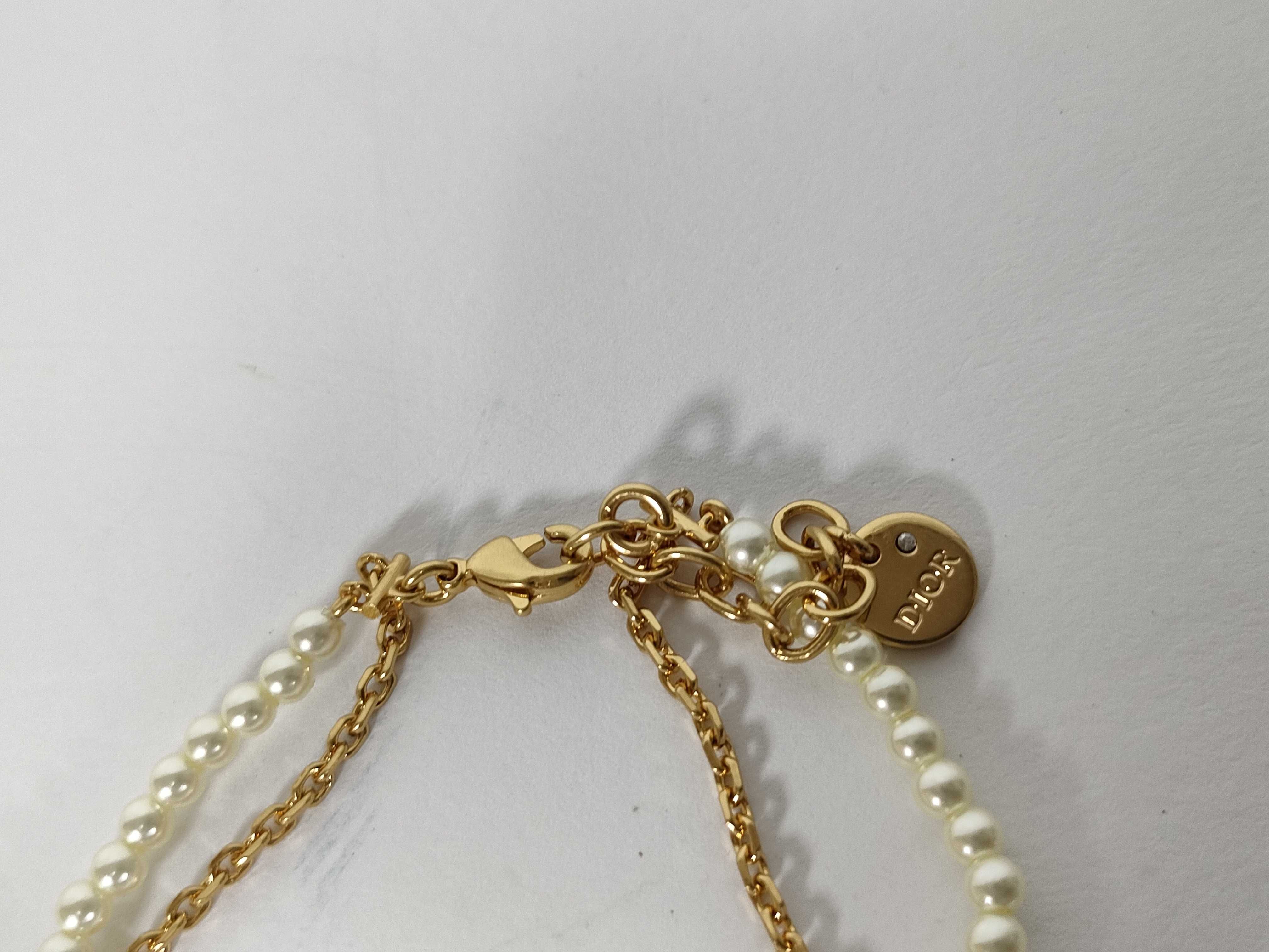 Petite CD Pearl Rhinestone Double Bracelet (Bracelet/Bangle) — view 4