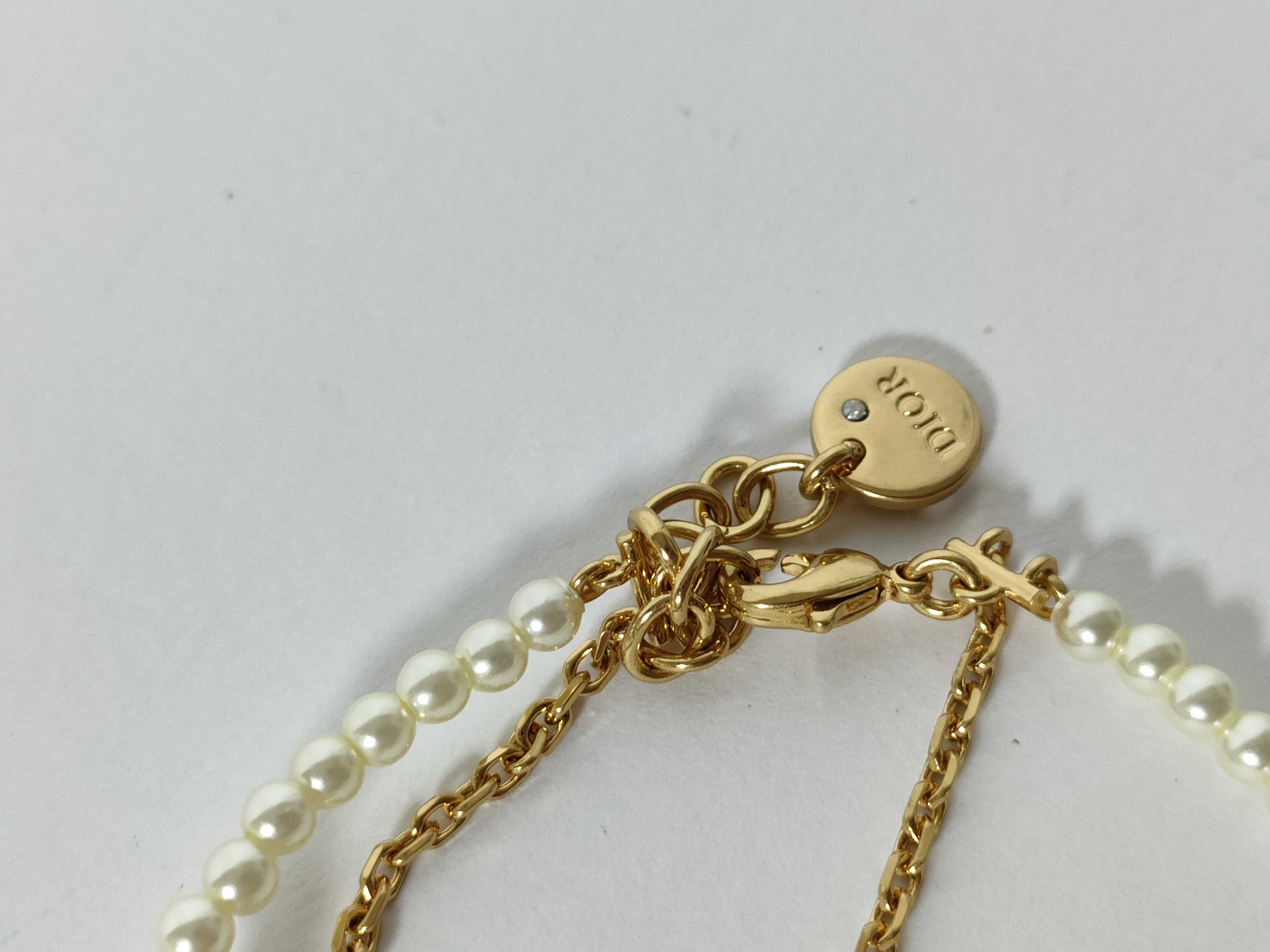 Petite CD Pearl Rhinestone Double Bracelet (Bracelet/Bangle) — view 6