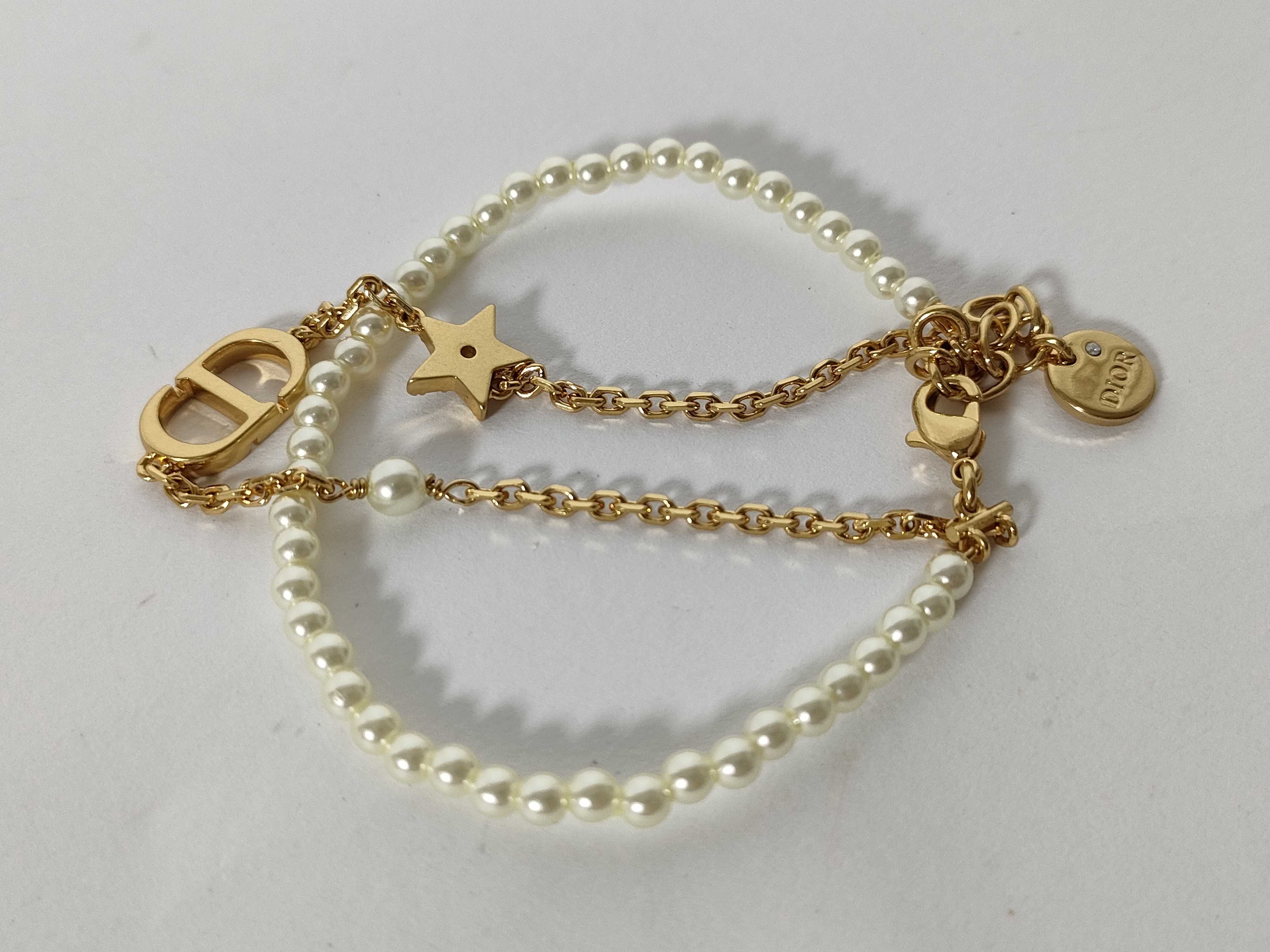 Petite CD Pearl Rhinestone Double Bracelet (Bracelet/Bangle) — view 7