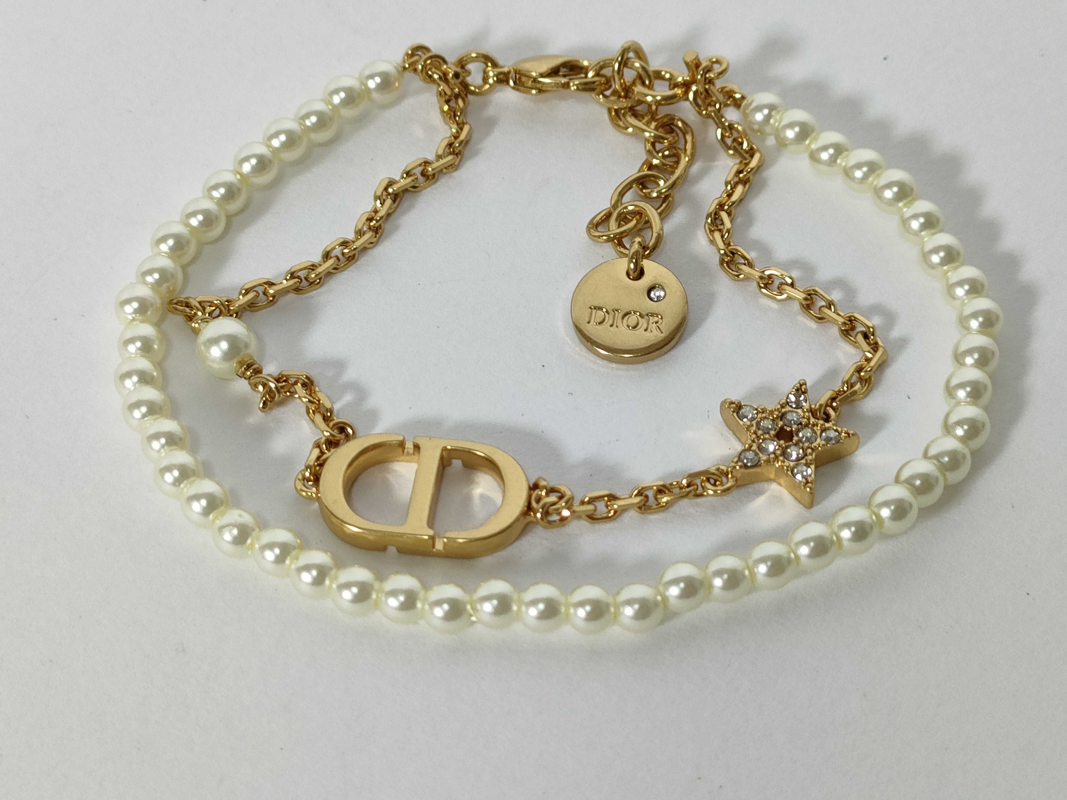 Petite CD Pearl Rhinestone Double Bracelet (Bracelet/Bangle) — view 8