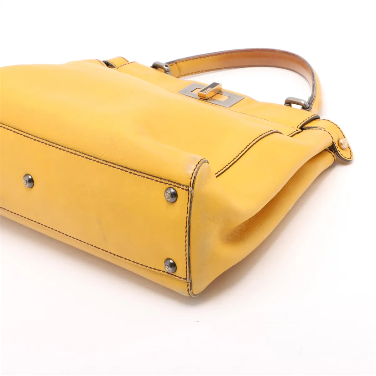 Peekaboo Large Leather 2WAY Handbag Yellow 8BN210 — view 3