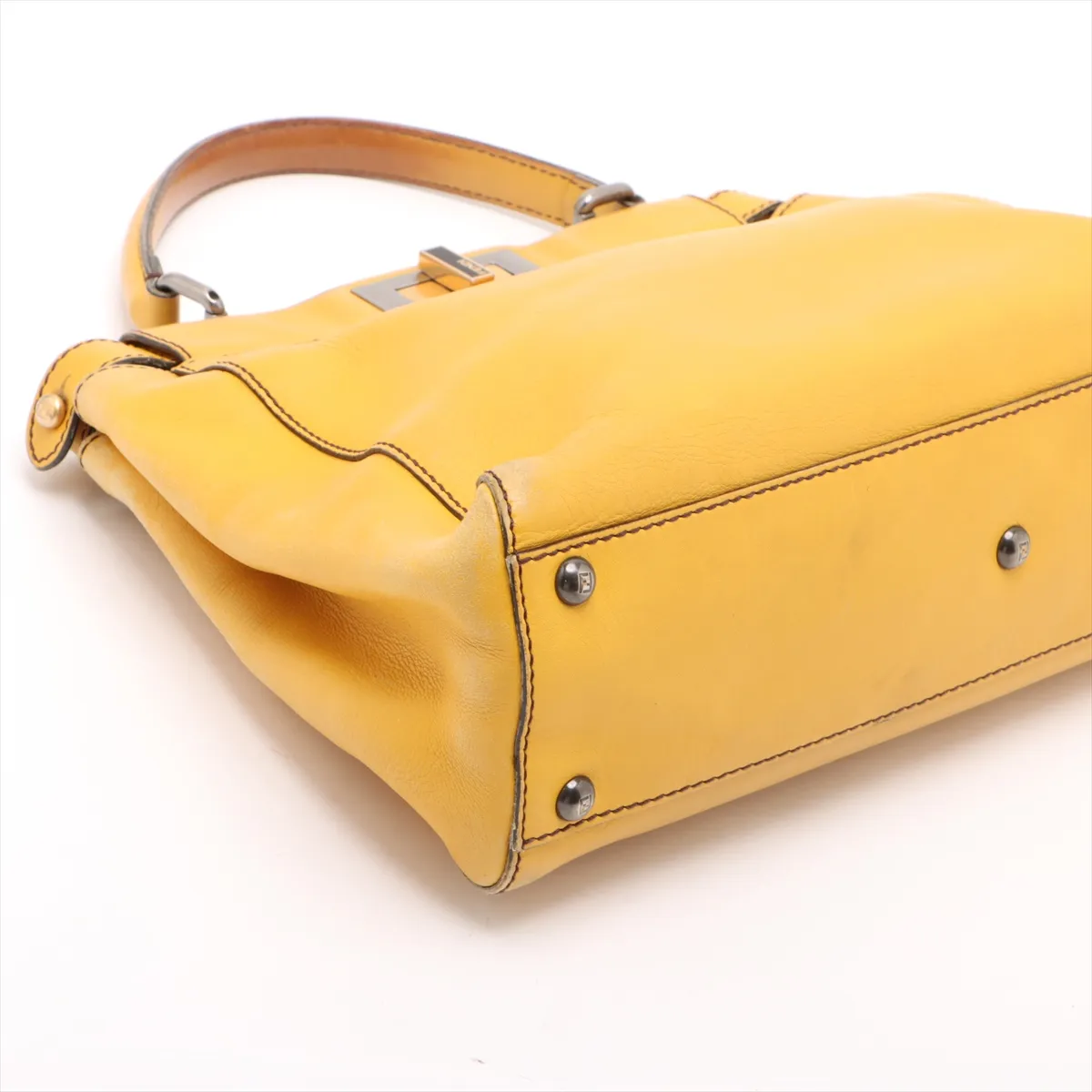 Peekaboo Large Leather 2WAY Handbag Yellow 8BN210 — view 4