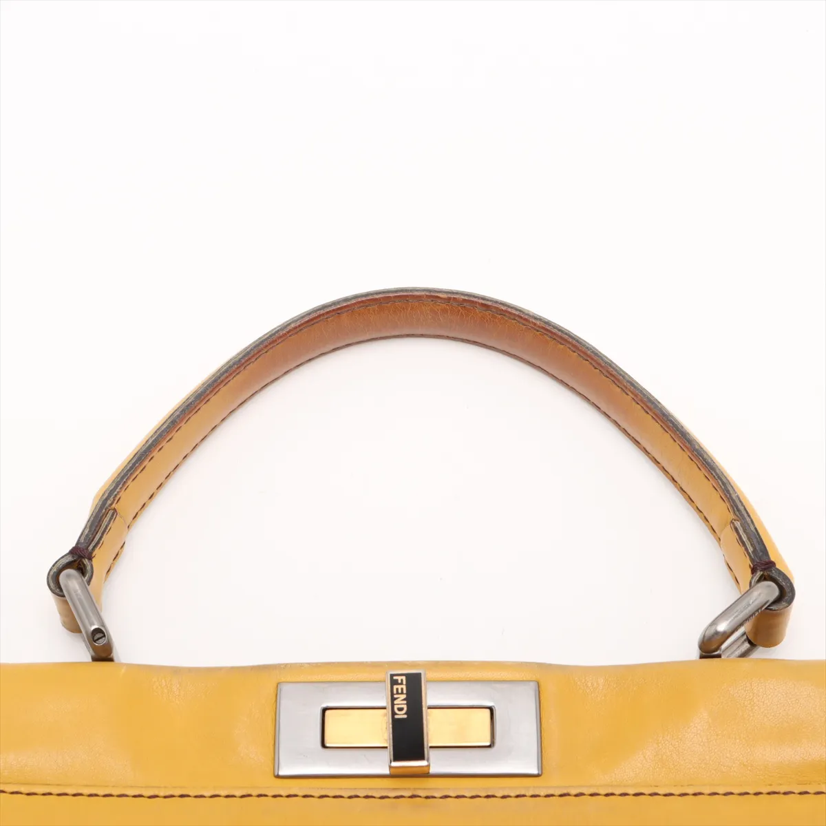 Peekaboo Large Leather 2WAY Handbag Yellow 8BN210 — view 6