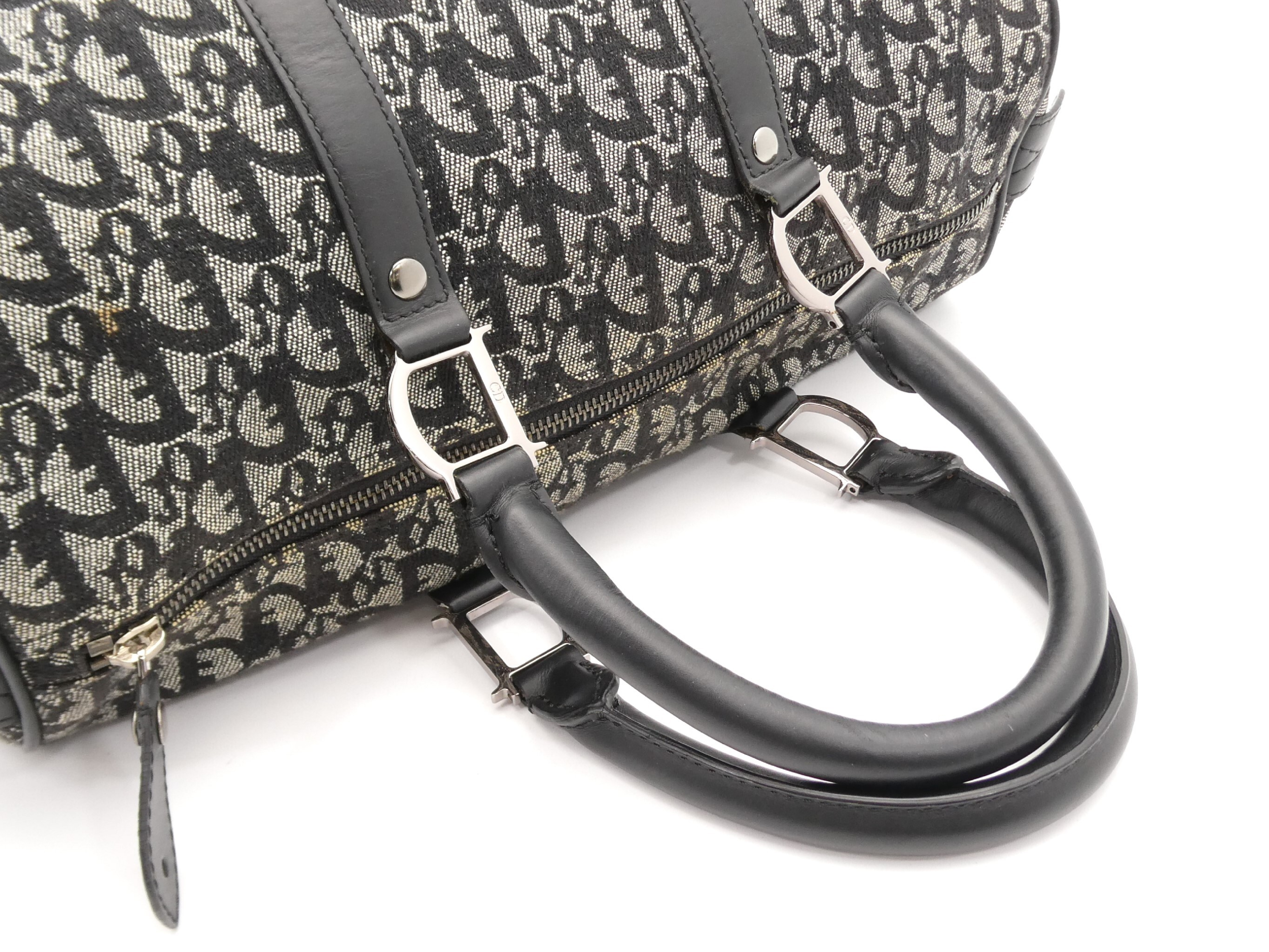Trotter pattern canvas leather Boston bag — view 6