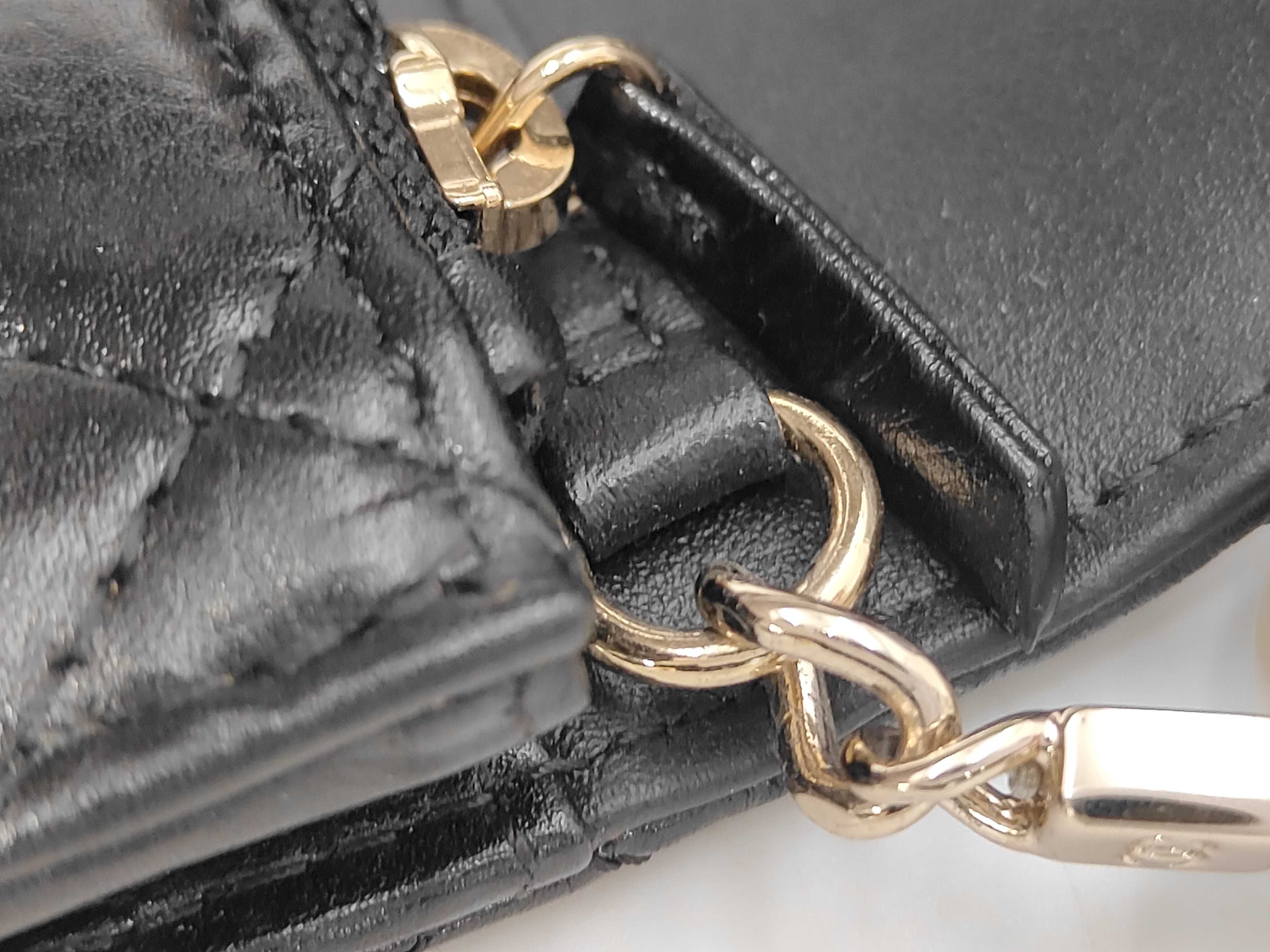 Matelassé Maxi Pearl Chain Card Holder, Black Lambskin, Gold Hardware, Shoulder Bag — view 8