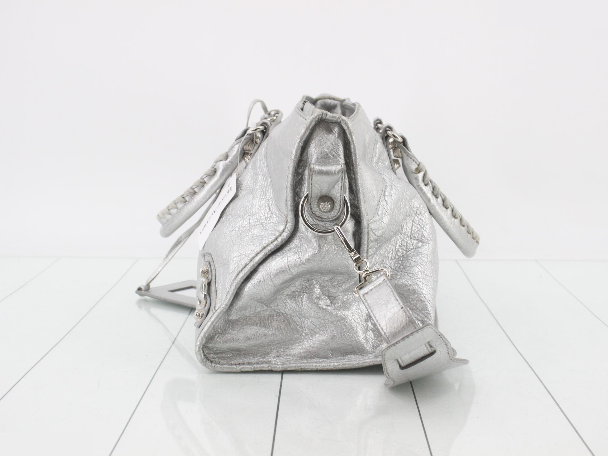 The City Shoulder Bag, Metallic Silver — view 3