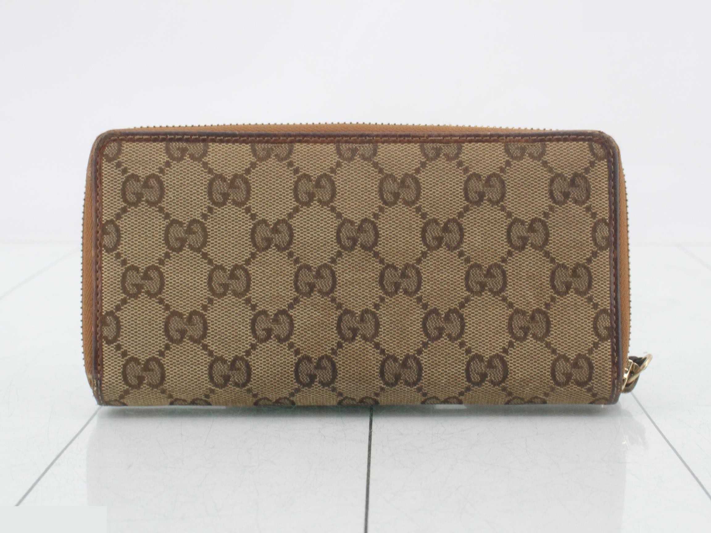 GG Canvas Round Zipper Long Wallet with Tassel, Brown — view 2