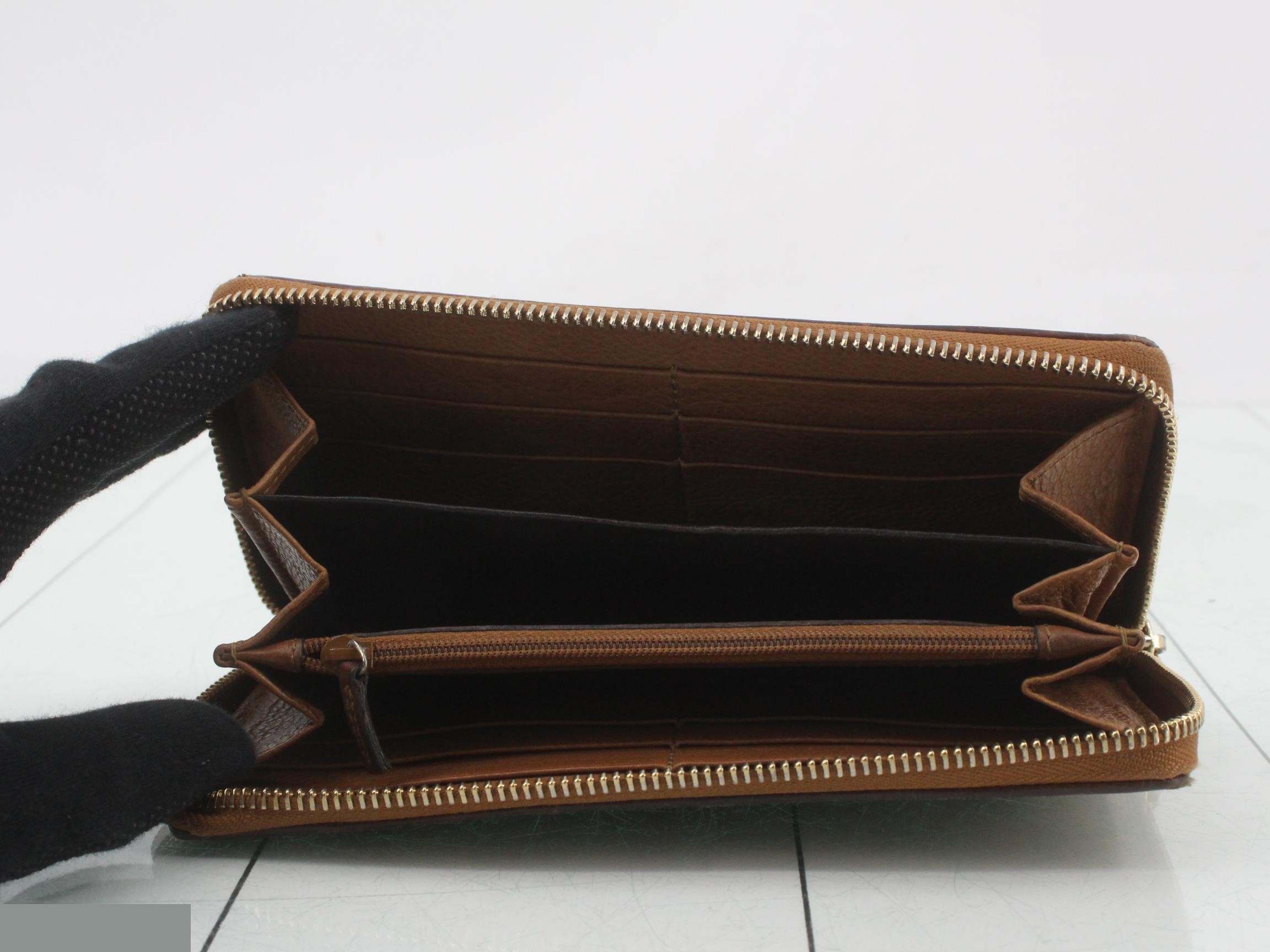 GG Canvas Round Zipper Long Wallet with Tassel, Brown — view 4