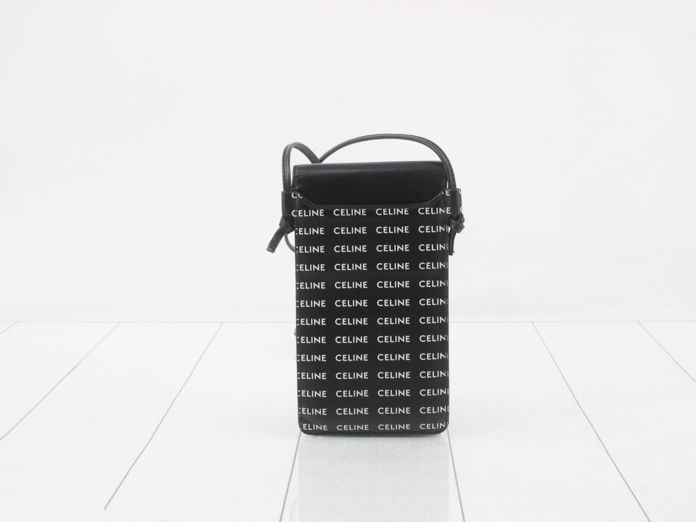 Logo shoulder bag, leather, black — view 2