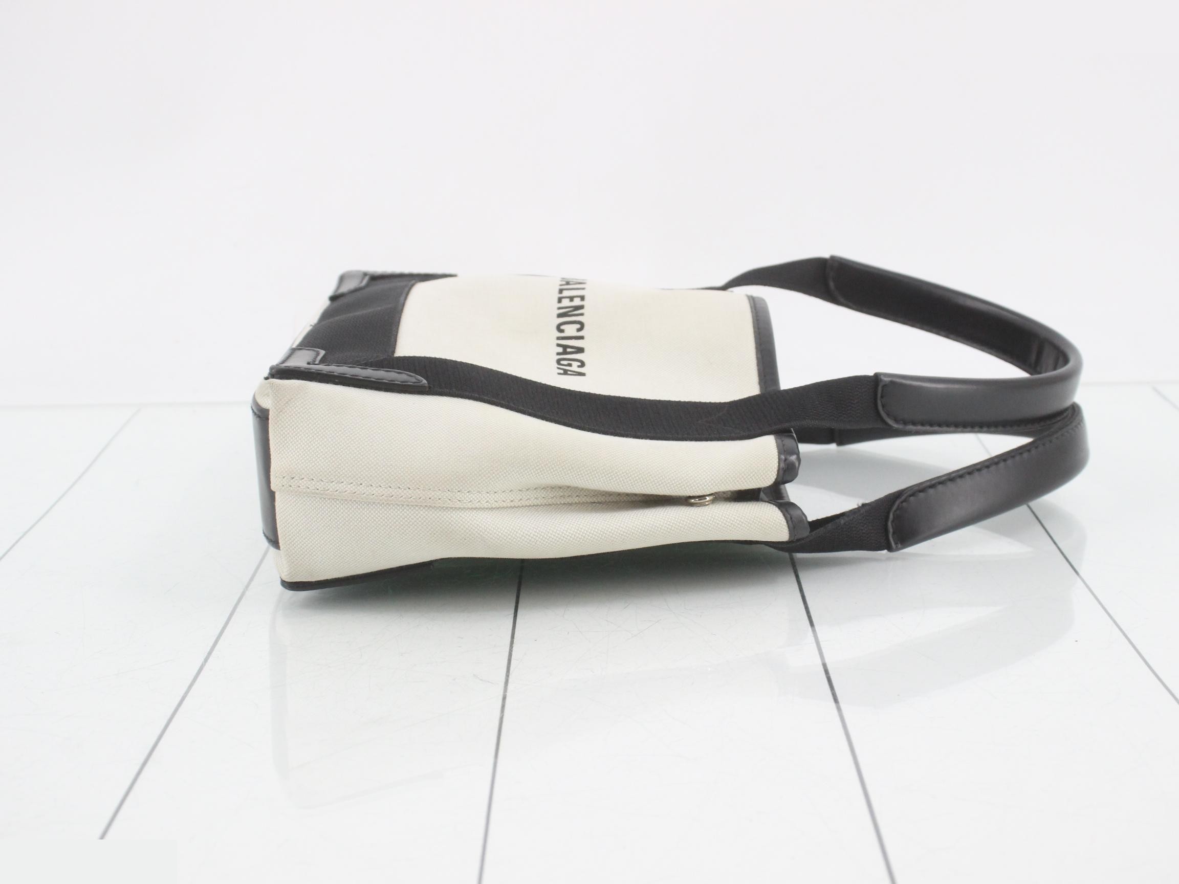 Navy Cabas XS, Ivory, Black Canvas — view 3
