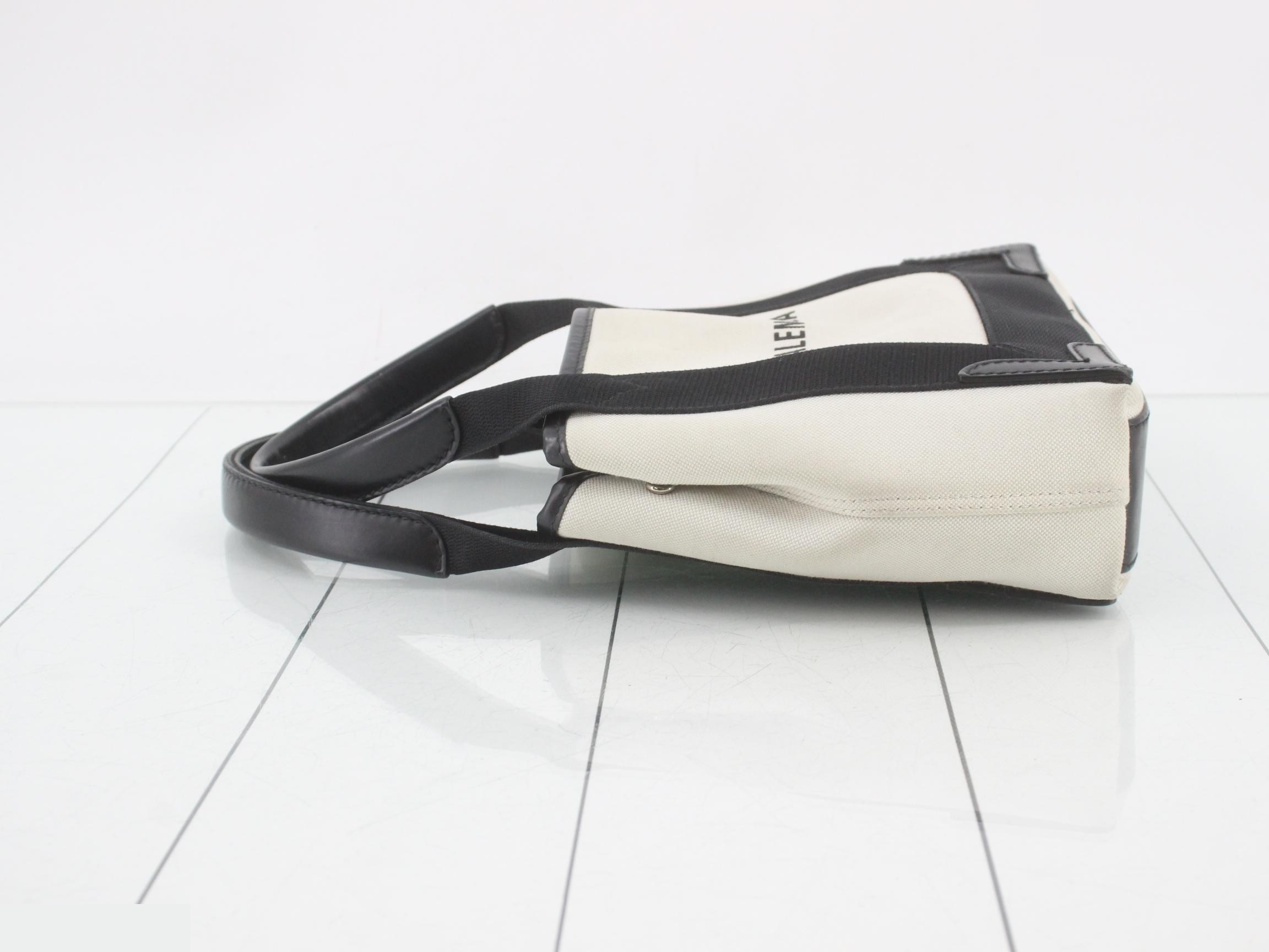 Navy Cabas XS, Ivory, Black Canvas — view 4